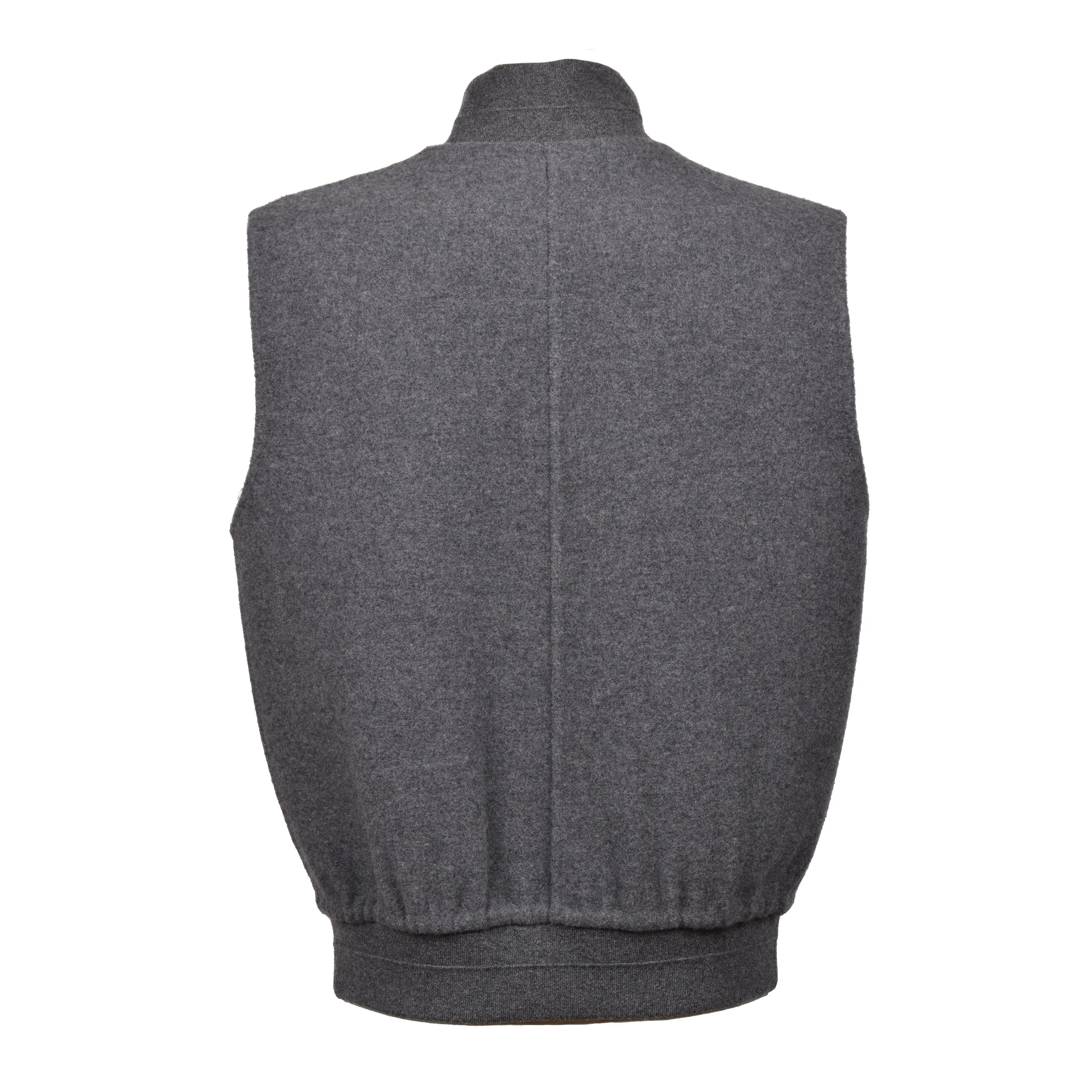 BRUNELLO CUCINELLI MEN'S NAVY GRAY CASHMERE REVERSIBLE VEST - Image 4
