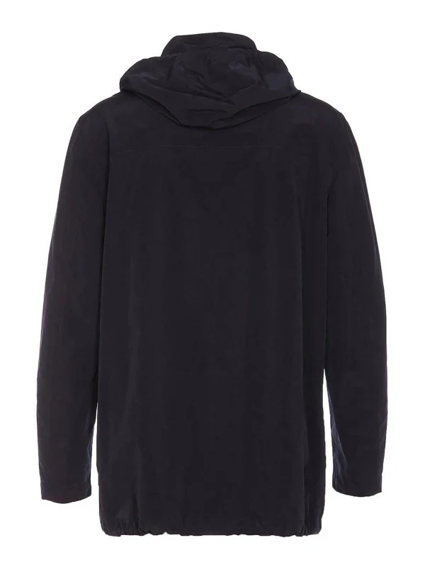 BRUNELLO CUCINELLI MEN'S NAVY HOODED JACKET WITH POCKETS - Image 2