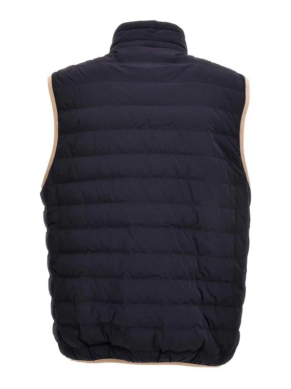 BRUNELLO CUCINELLI MEN'S NAVY QUILTED ZIP VEST - Image 2