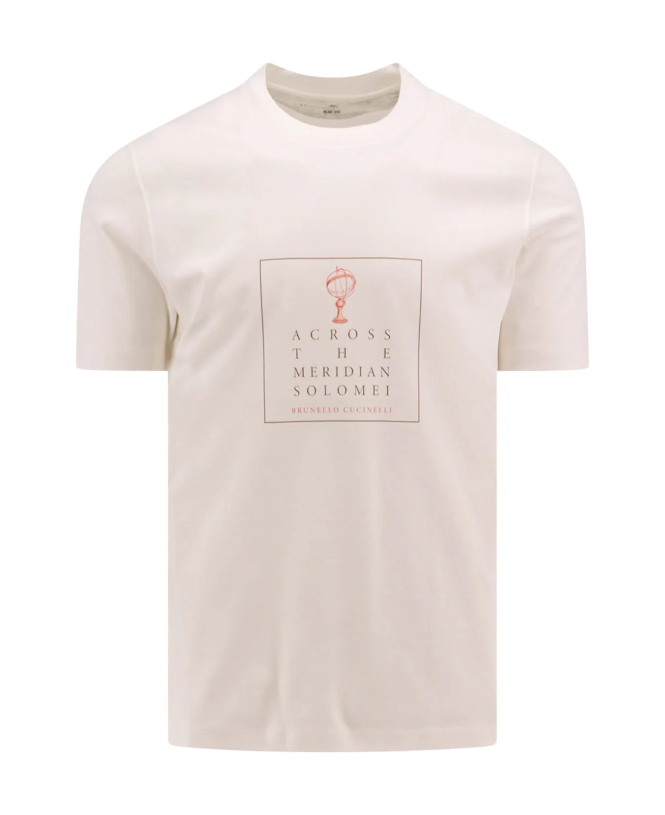 BRUNELLO CUCINELLI MEN'S OFF WHITE CREW NECK T-SHIRT