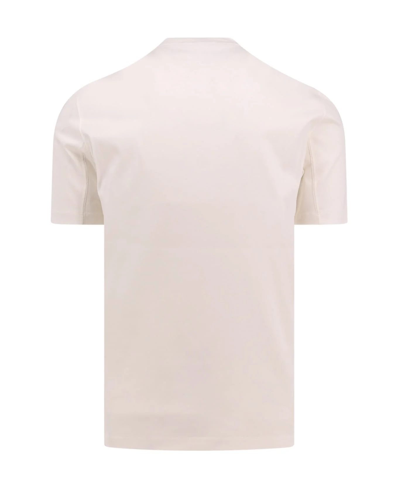BRUNELLO CUCINELLI MEN'S OFF WHITE CREW NECK T-SHIRT - Image 2