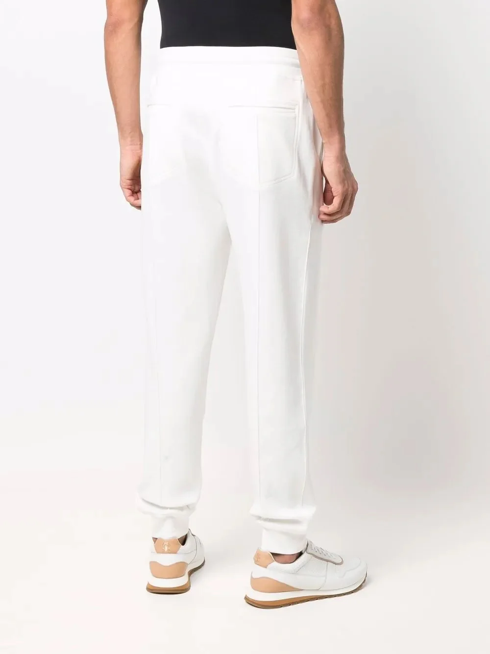 BRUNELLO CUCINELLI MEN'S OFF-WHITE DRAWSTRING JOGGER PANTS - Image 4