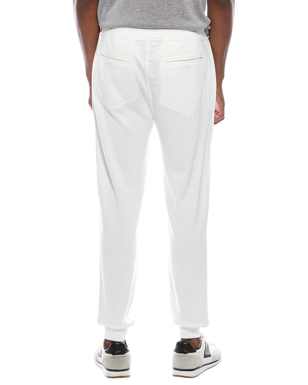 BRUNELLO CUCINELLI MEN'S OFF WHITE LINEN BLEND TROUSERS - Image 2