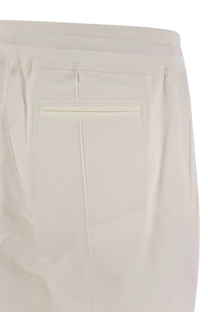 BRUNELLO CUCINELLI MEN'S OFF-WHITE TAILORED JOGGER PANTS - Image 4