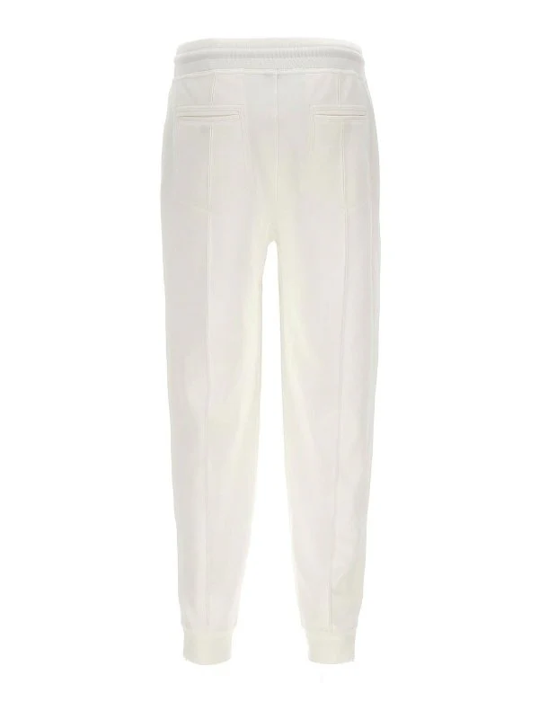 BRUNELLO CUCINELLI MEN'S OFF WHITE TAILORED TROUSERS WITH DRAWSTRING - Image 2