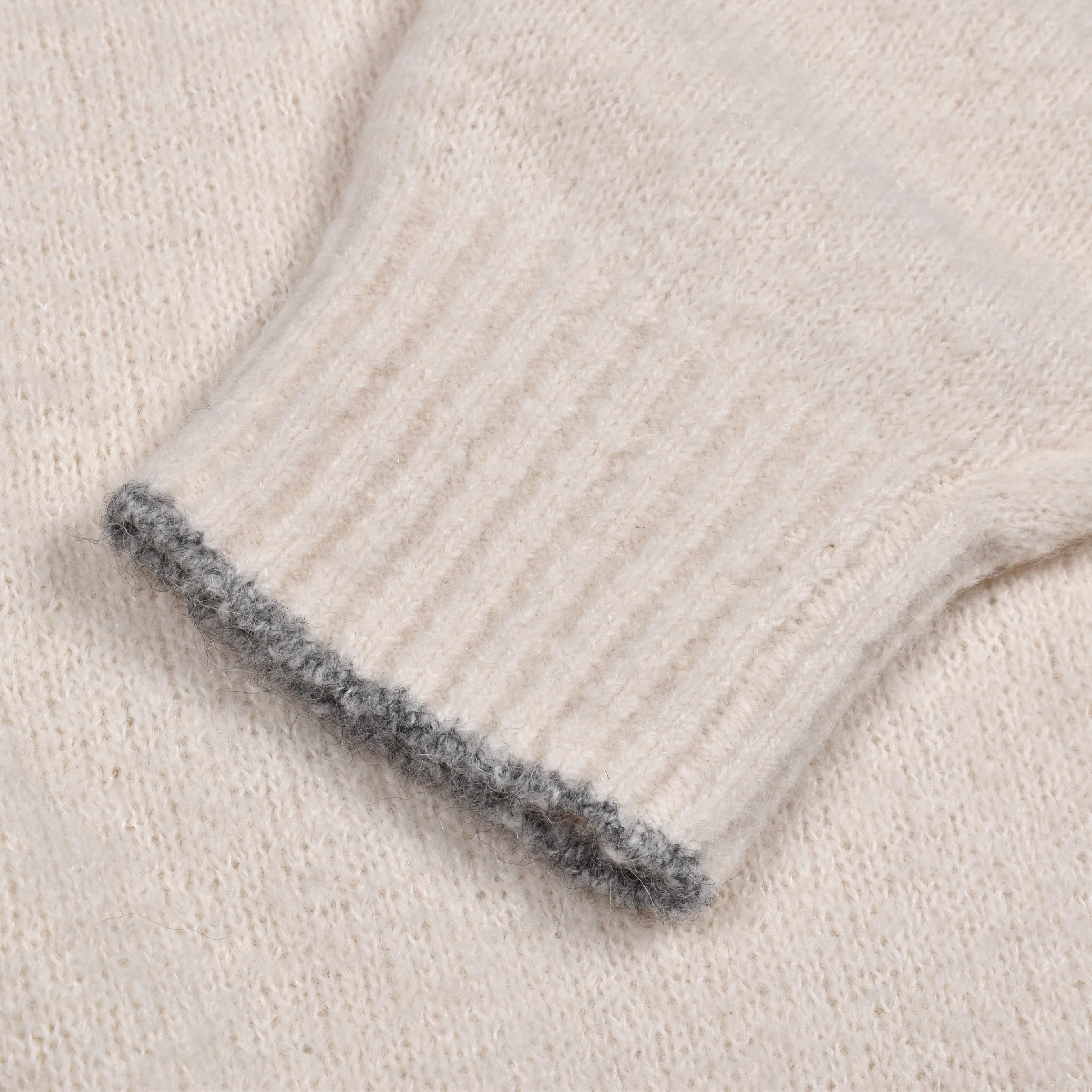 BRUNELLO CUCINELLI MEN'S OFF WHITE WOOL BLEND TURTLENECK SWEATER - Image 3