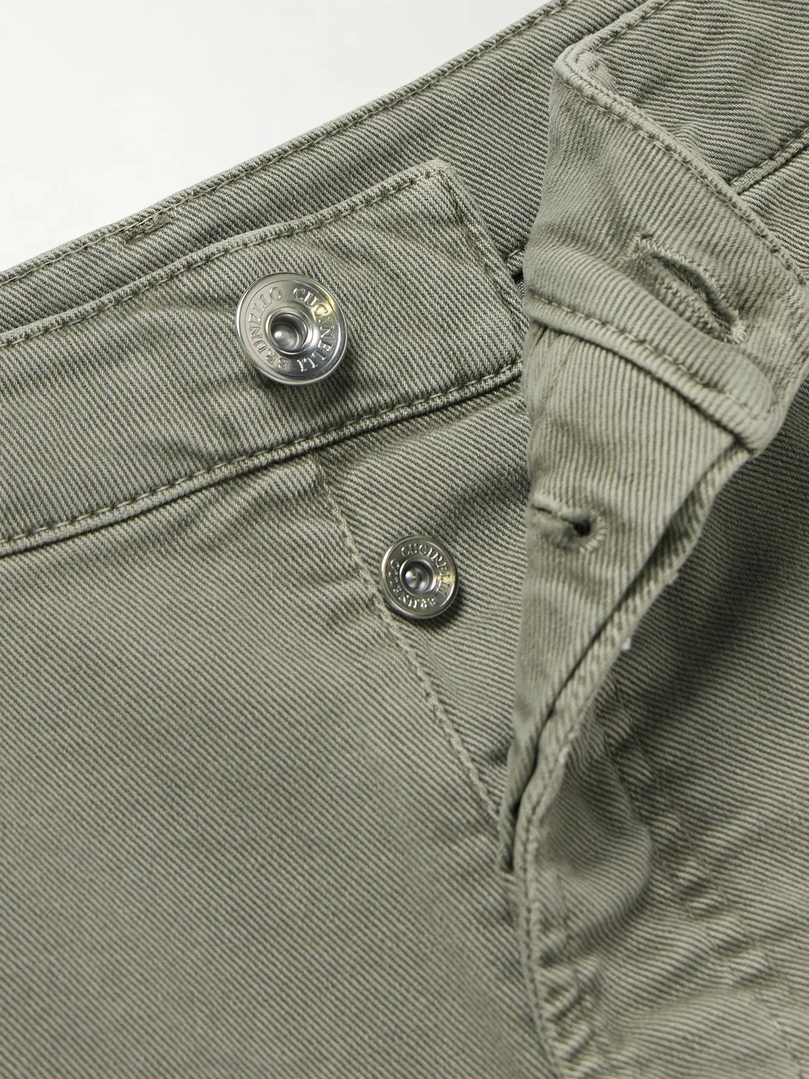 BRUNELLO CUCINELLI MEN'S OLIVE STRAIGHT-LEG TROUSERS - Image 4