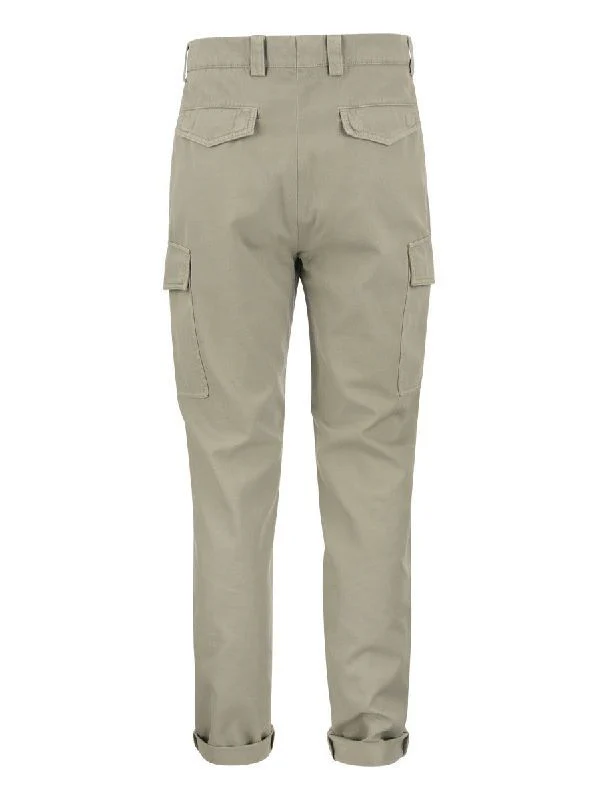 BRUNELLO CUCINELLI MEN'S KHAKI CARGO TROUSERS - Image 3