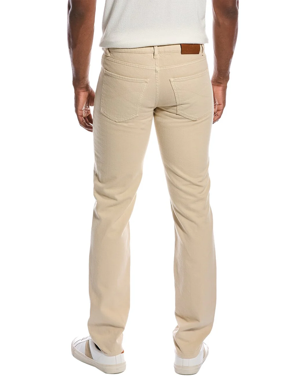 BRUNELLO CUCINELLI MEN'S BEIGE STRAIGHT-LEG TROUSERS - Image 2