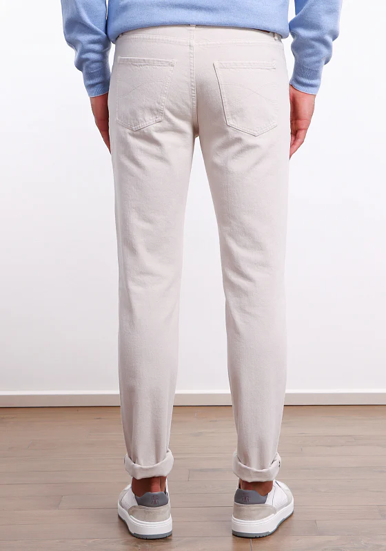 BRUNELLO CUCINELLI MEN'S MARBLE COTTON CASUAL TROUSERS - Image 3