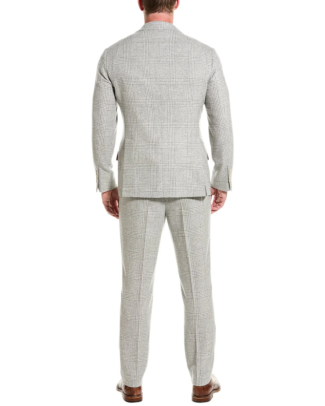 BRUNELLO CUCINELLI MEN'S PEARL PLAID TAILORED SUIT - Image 2