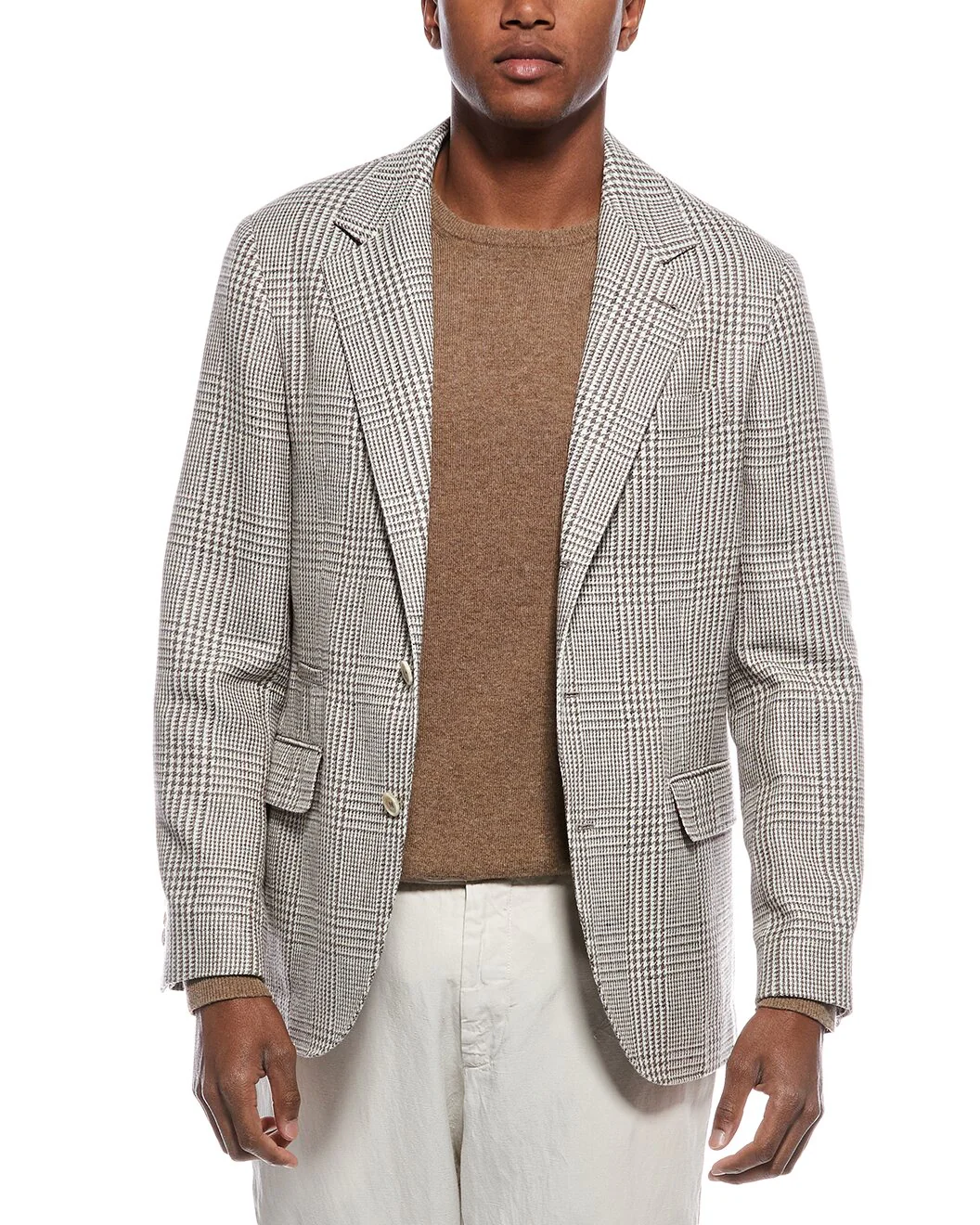 BRUNELLO CUCINELLI MEN'S PLAID DECONSTRUCTED BLAZER
