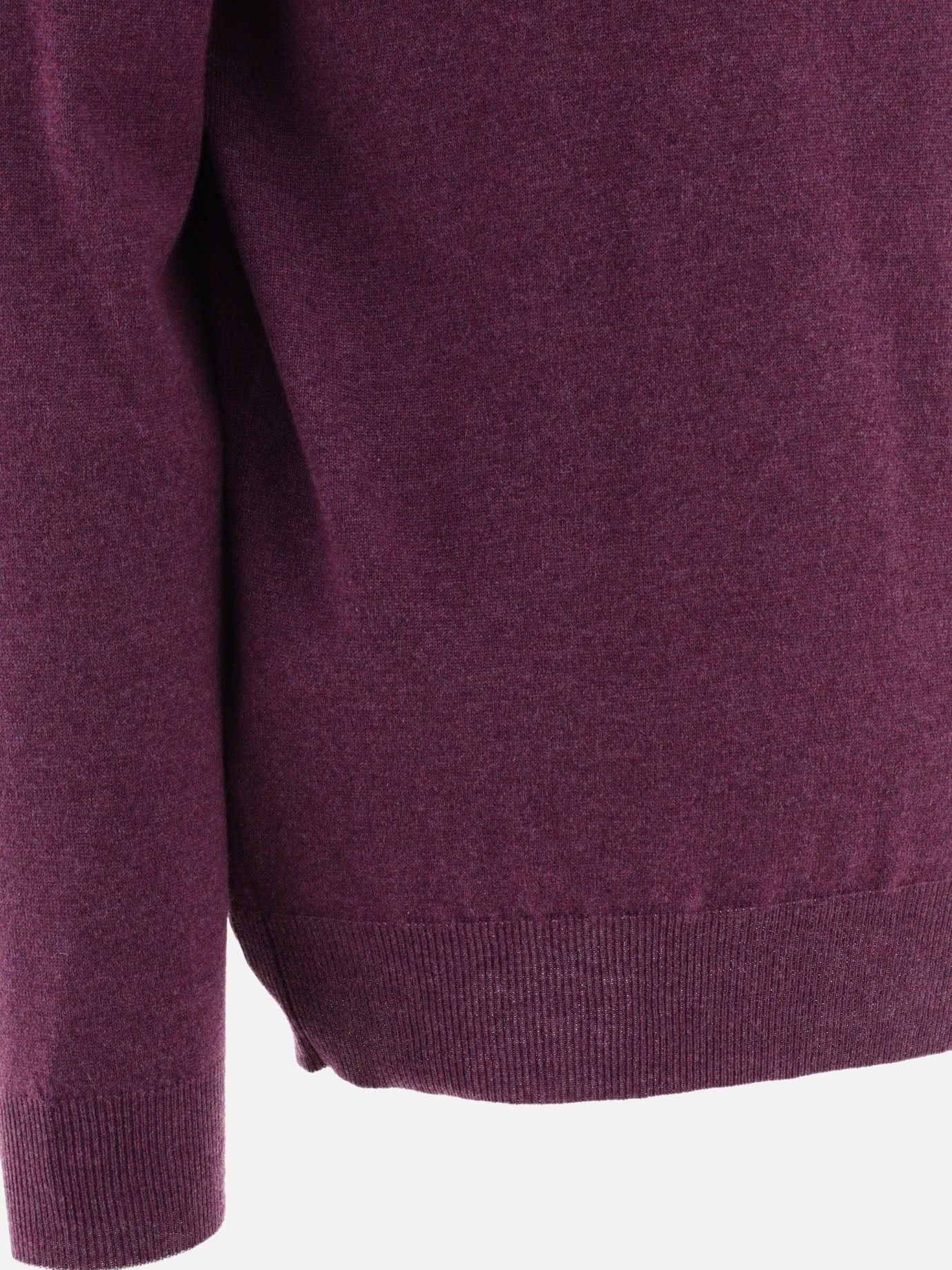 BRUNELLO CUCINELLI MEN'S PLUM CASHMERE CREWNECK SWEATER - Image 2