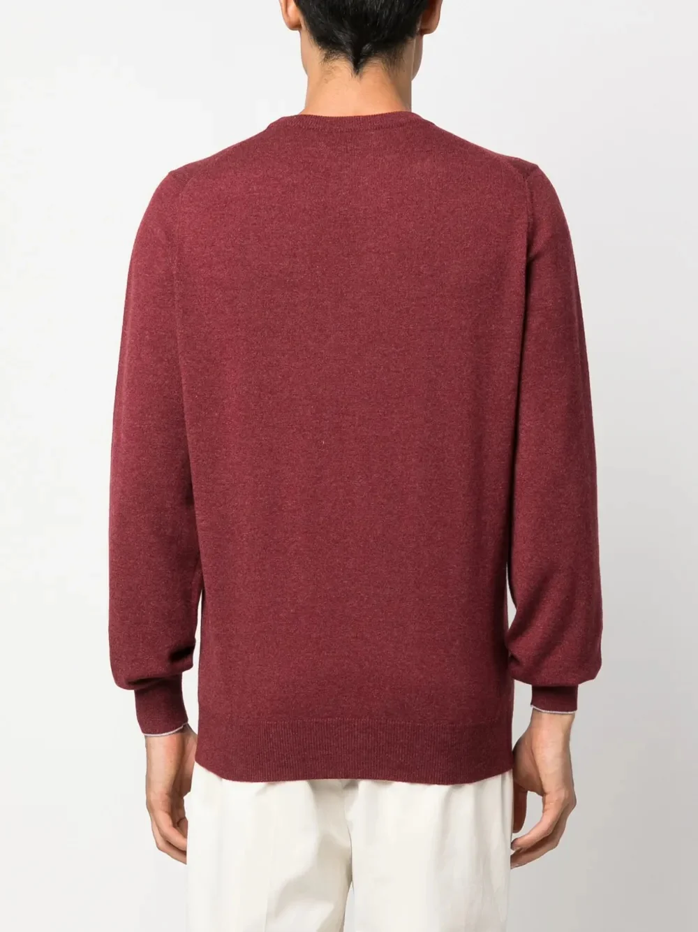 BRUNELLO CUCINELLI MEN'S RED CREW NECK SWEATER - Image 4