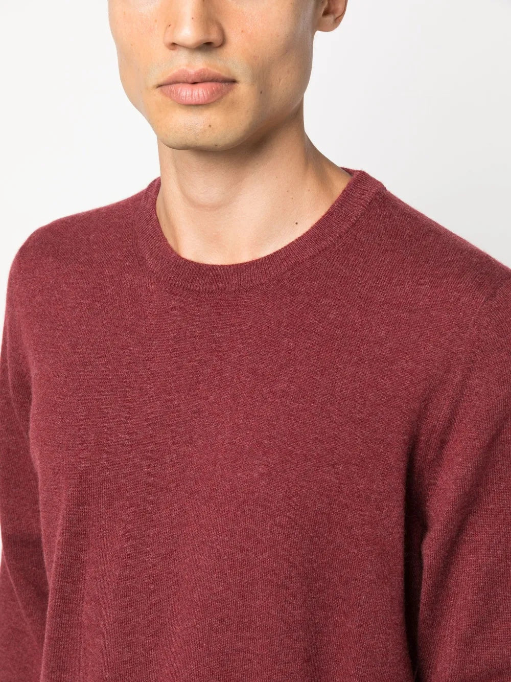BRUNELLO CUCINELLI MEN'S RED CREW NECK SWEATER - Image 5