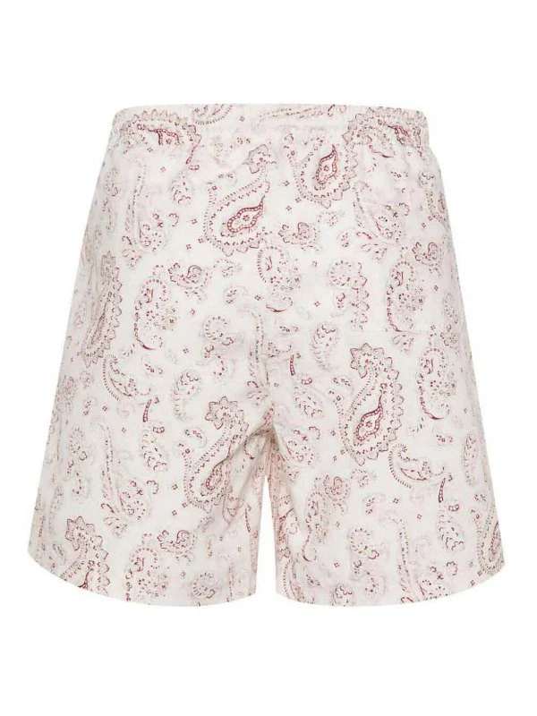 BRUNELLO CUCINELLI MEN'S RED PAISLEY PATTERNED SHORTS - Image 2