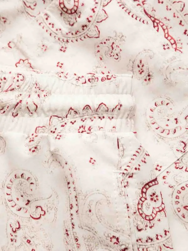 BRUNELLO CUCINELLI MEN'S RED PAISLEY PATTERNED SHORTS - Image 3