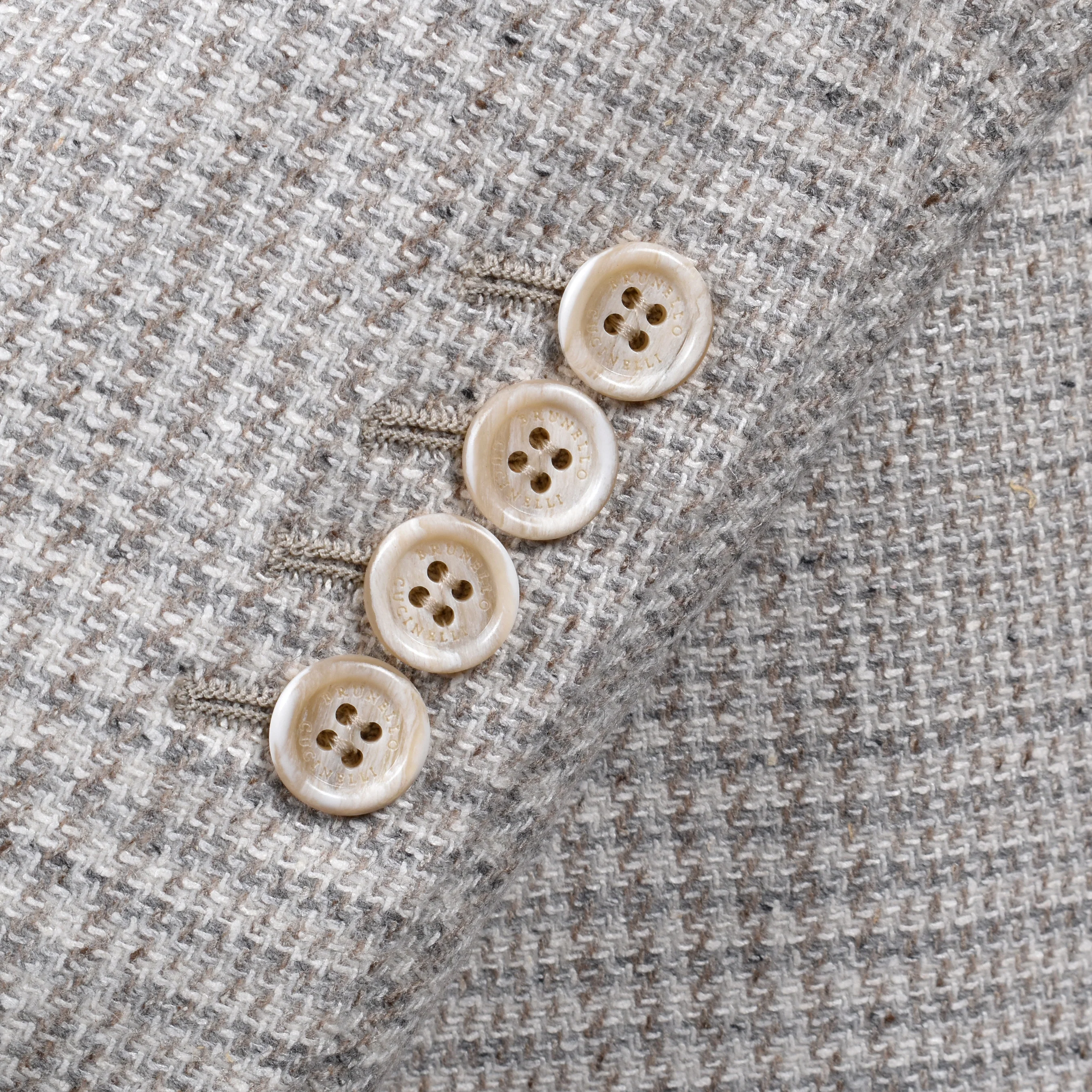 BRUNELLO CUCINELLI MEN'S SAND WOOL BLEND CHECK SUIT - Image 3