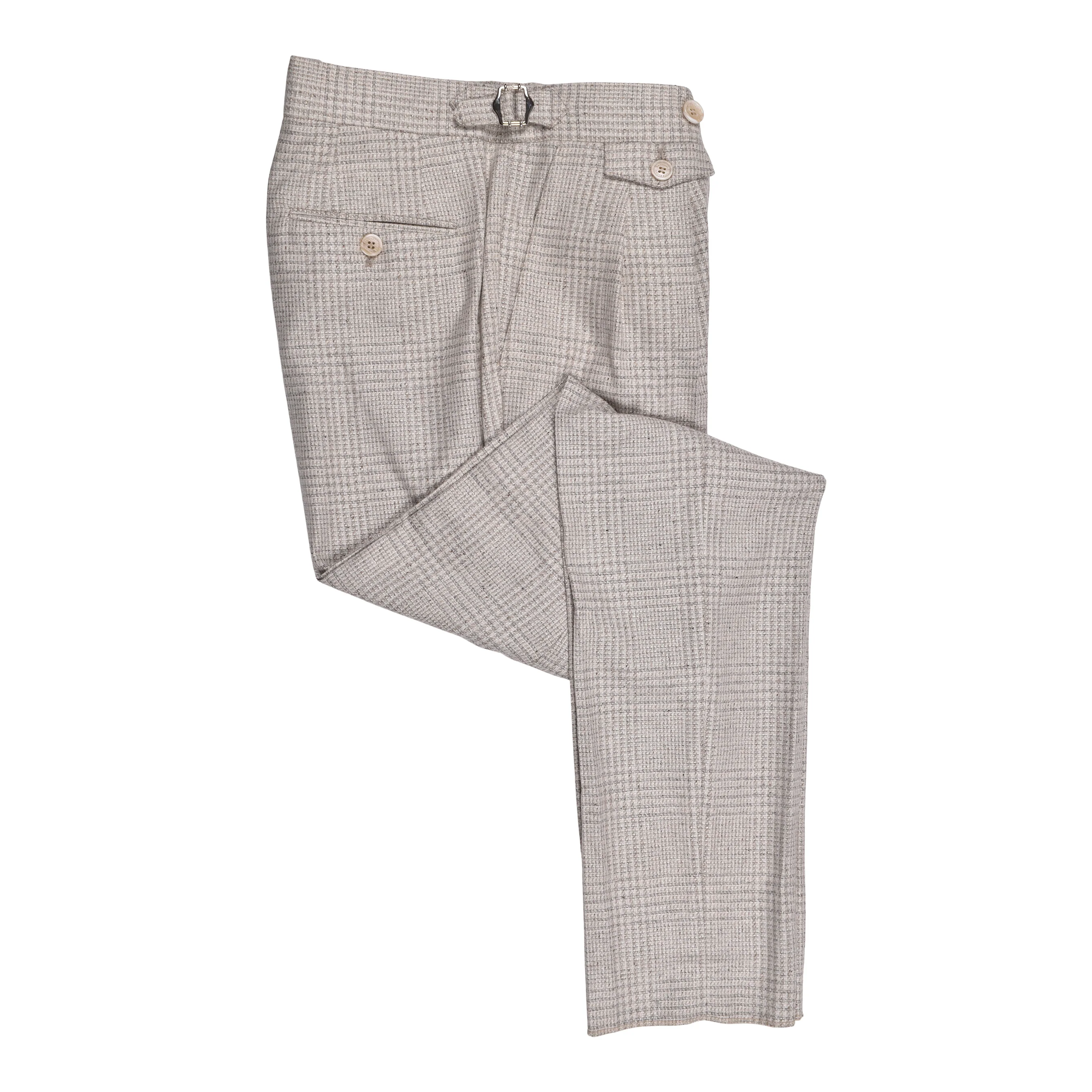 BRUNELLO CUCINELLI MEN'S SAND WOOL BLEND CHECK SUIT - Image 6