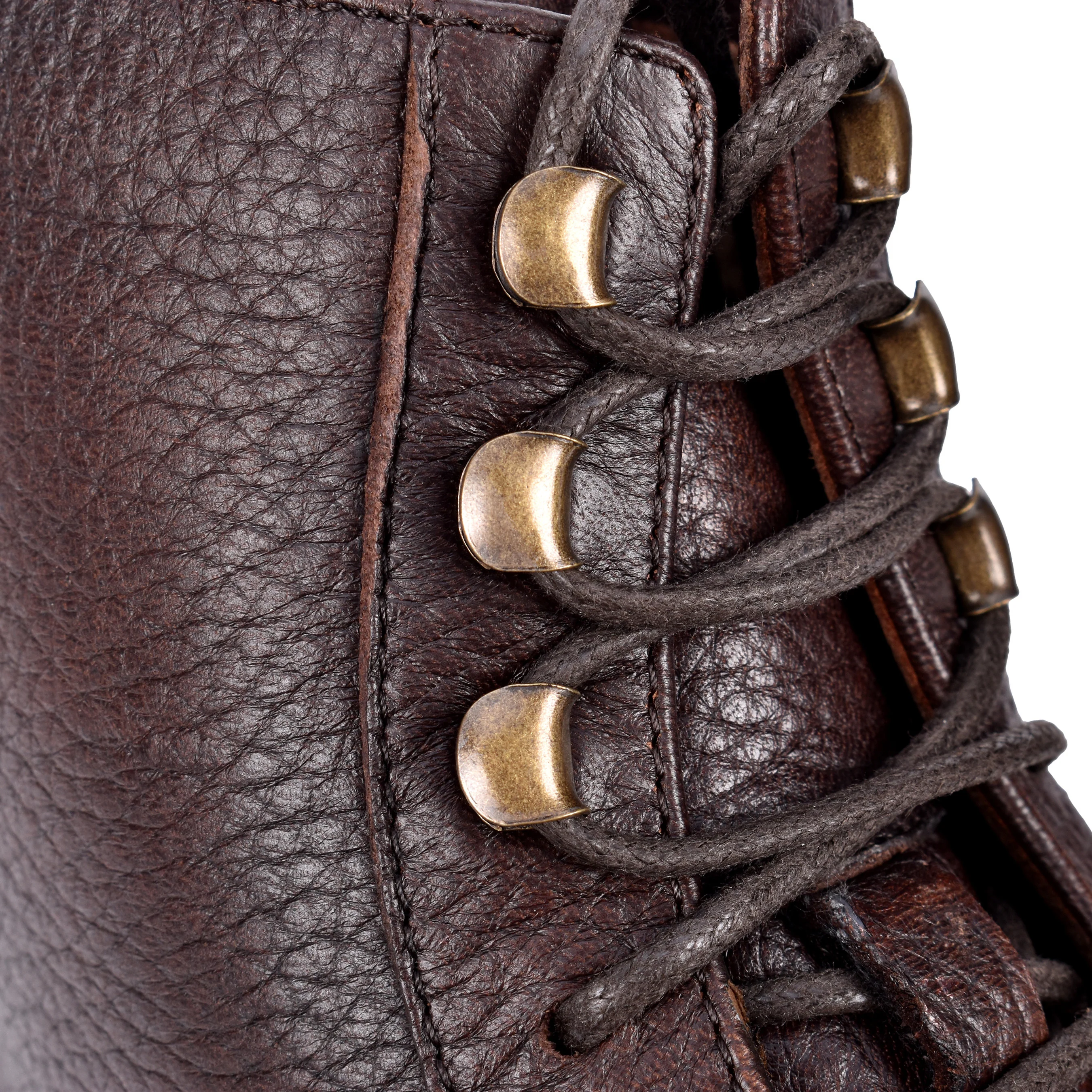 BRUNELLO CUCINELLI MEN'S SHEARLING LINED 100% LEATHER LACE UP HIKING BOOTS NEW - Image 5