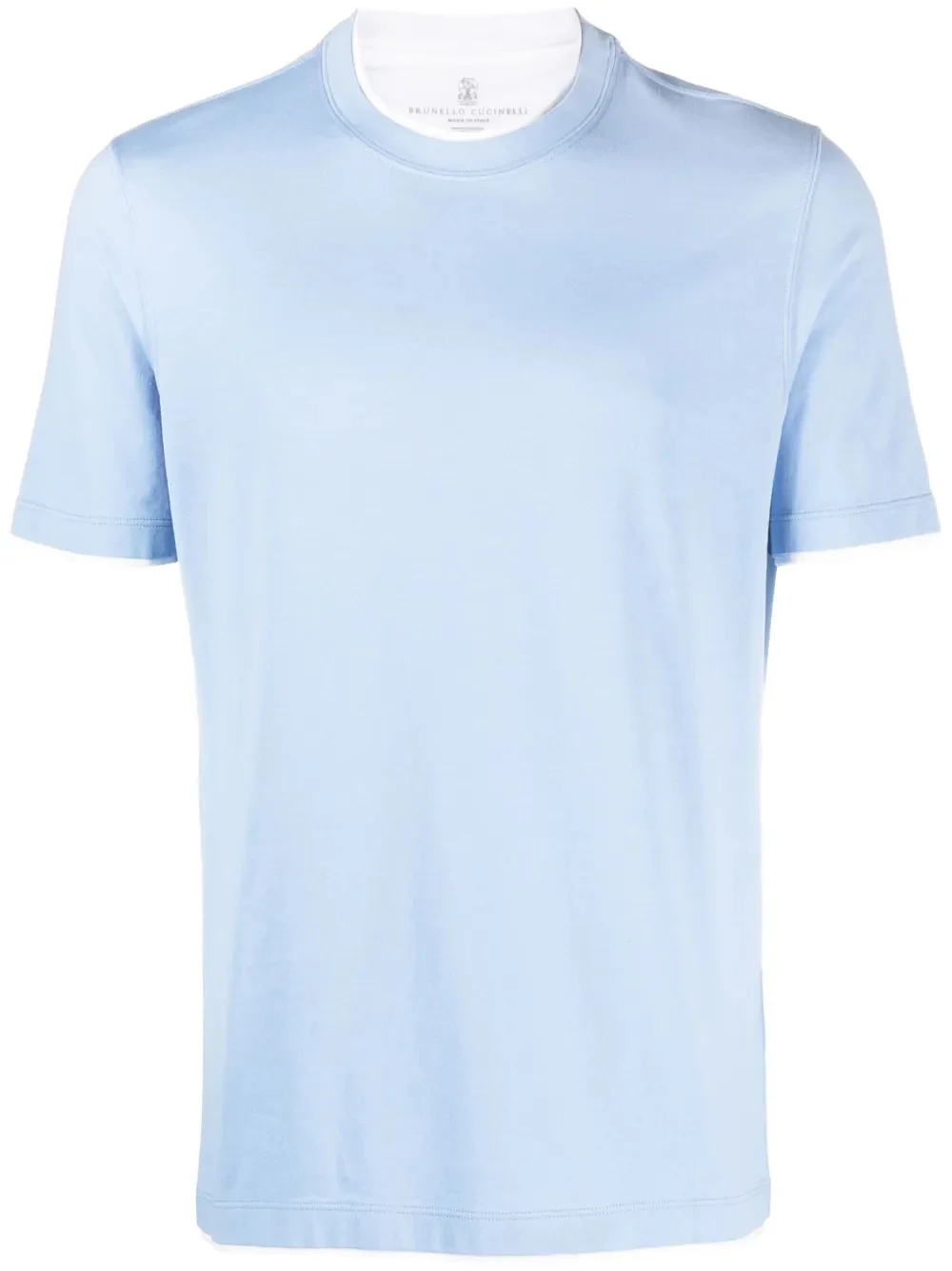 BRUNELLO CUCINELLI MEN'S LIGHT BLUE SHORT SLEEVE T-SHIRT