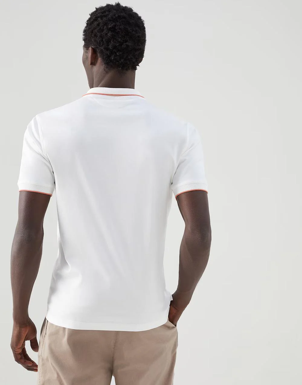 BRUNELLO CUCINELLI MEN'S OFF-WHITE POLO SHIRT WITH EMBROIDERY - Image 4