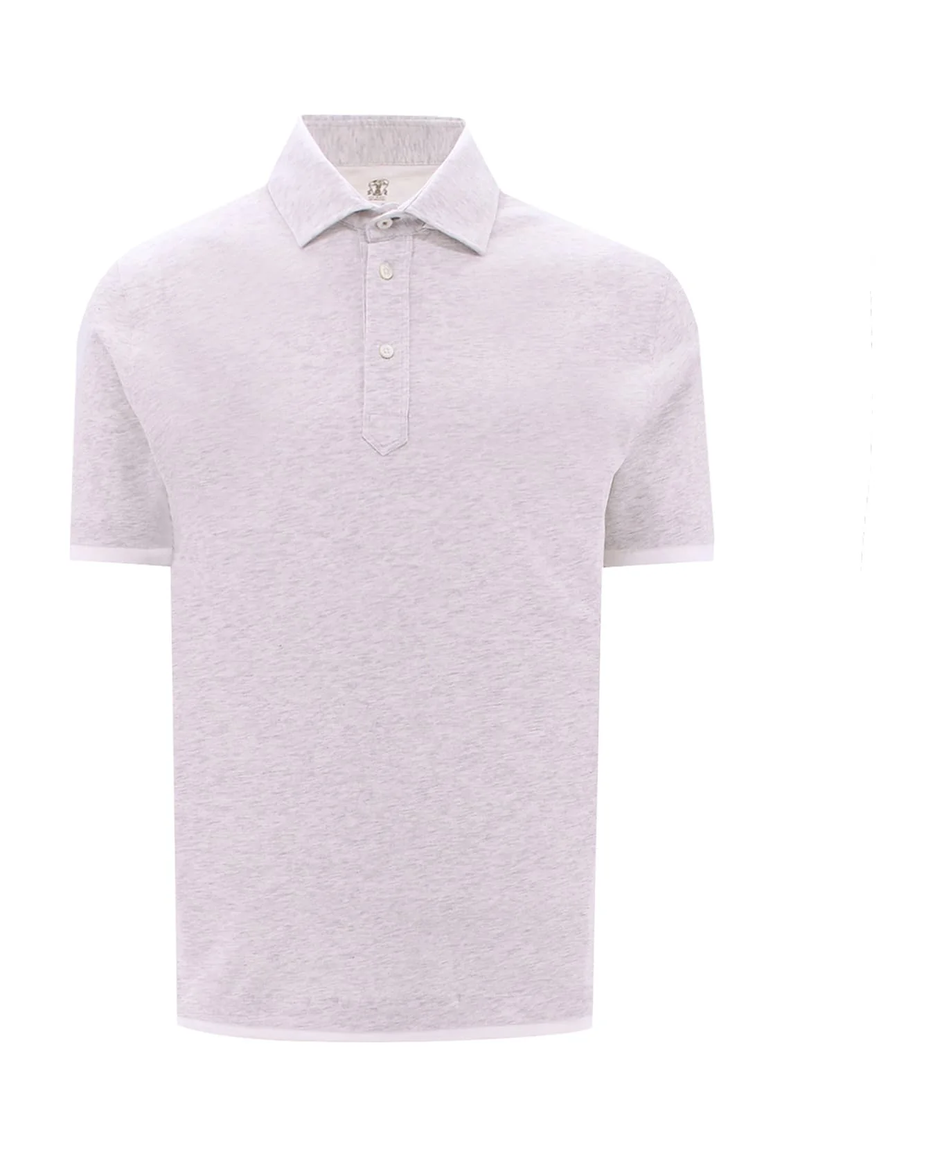 BRUNELLO CUCINELLI MEN'S PEARL WHITE POLO SHIRT