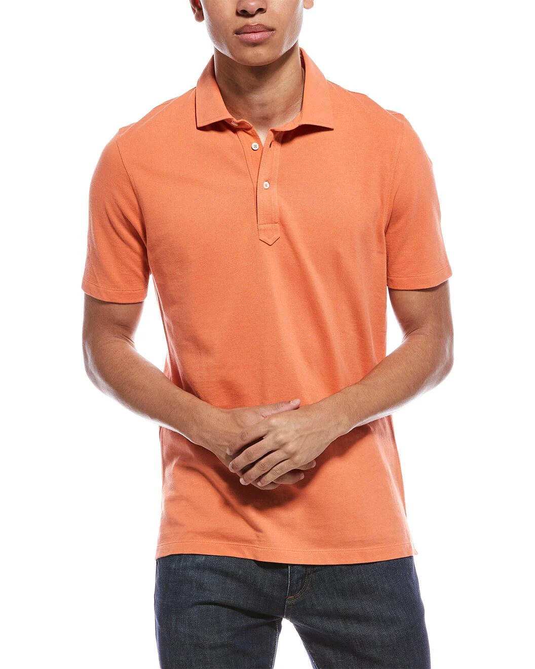 BRUNELLO CUCINELLI MEN'S SALMON POLO SHIRT