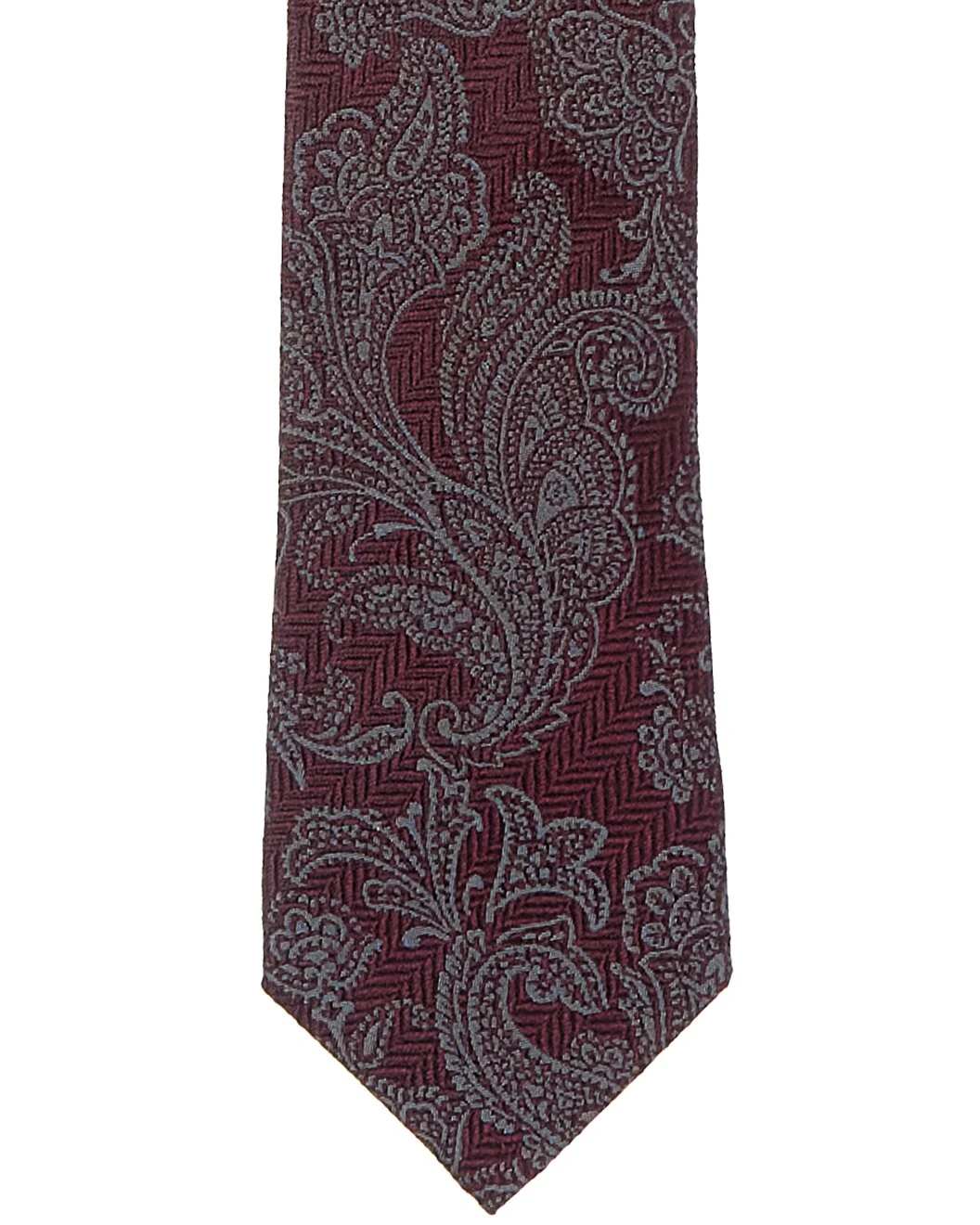 BRUNELLO CUCINELLI MEN'S GREY SILK BLEND PAISLEY TIE - Image 2