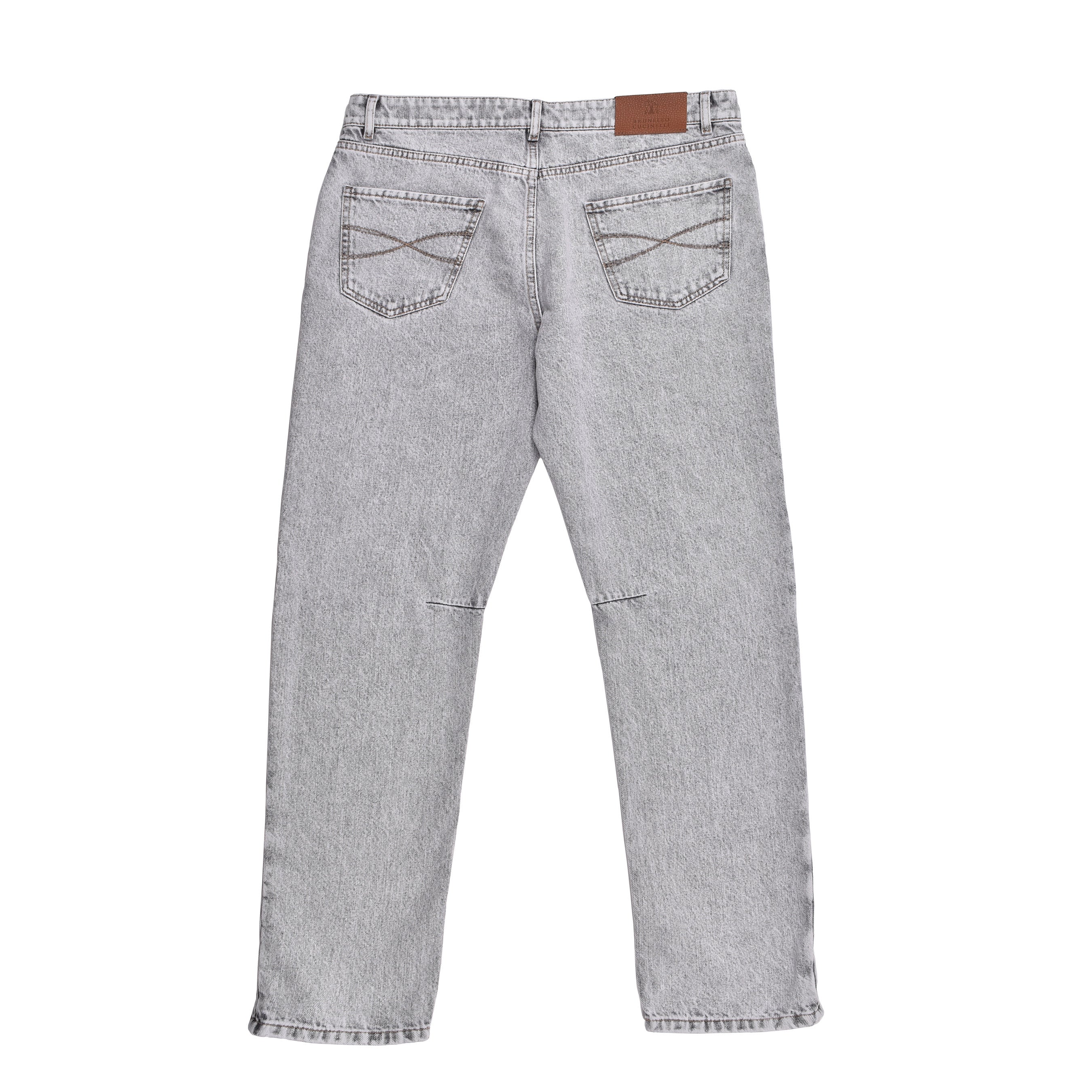 BRUNELLO CUCINELLI MEN'S STONE DENIM FIVE-POCKET JEANS - Image 2