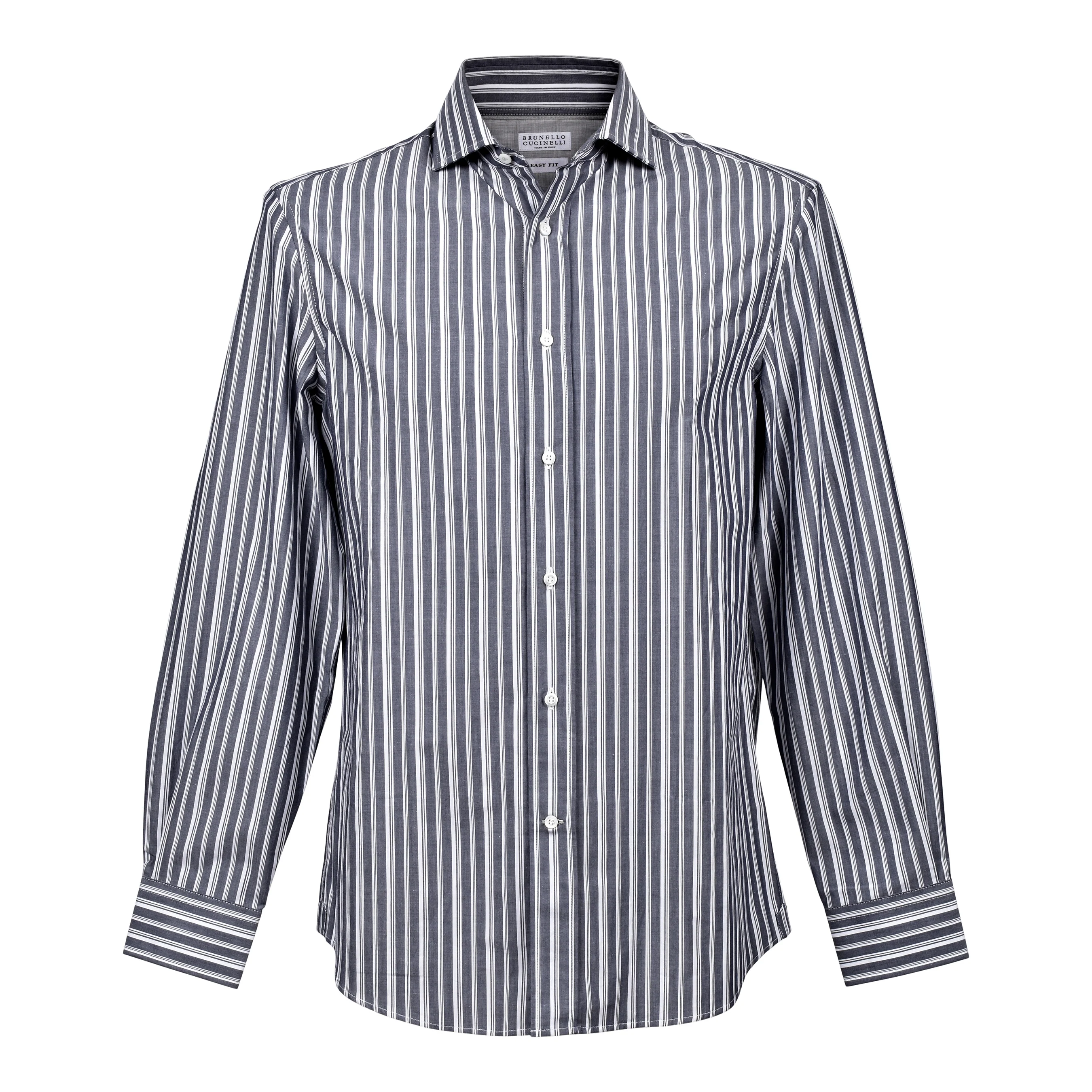 BRUNELLO CUCINELLI MEN'S STRIPED TAILORED SHIRT - Image 2
