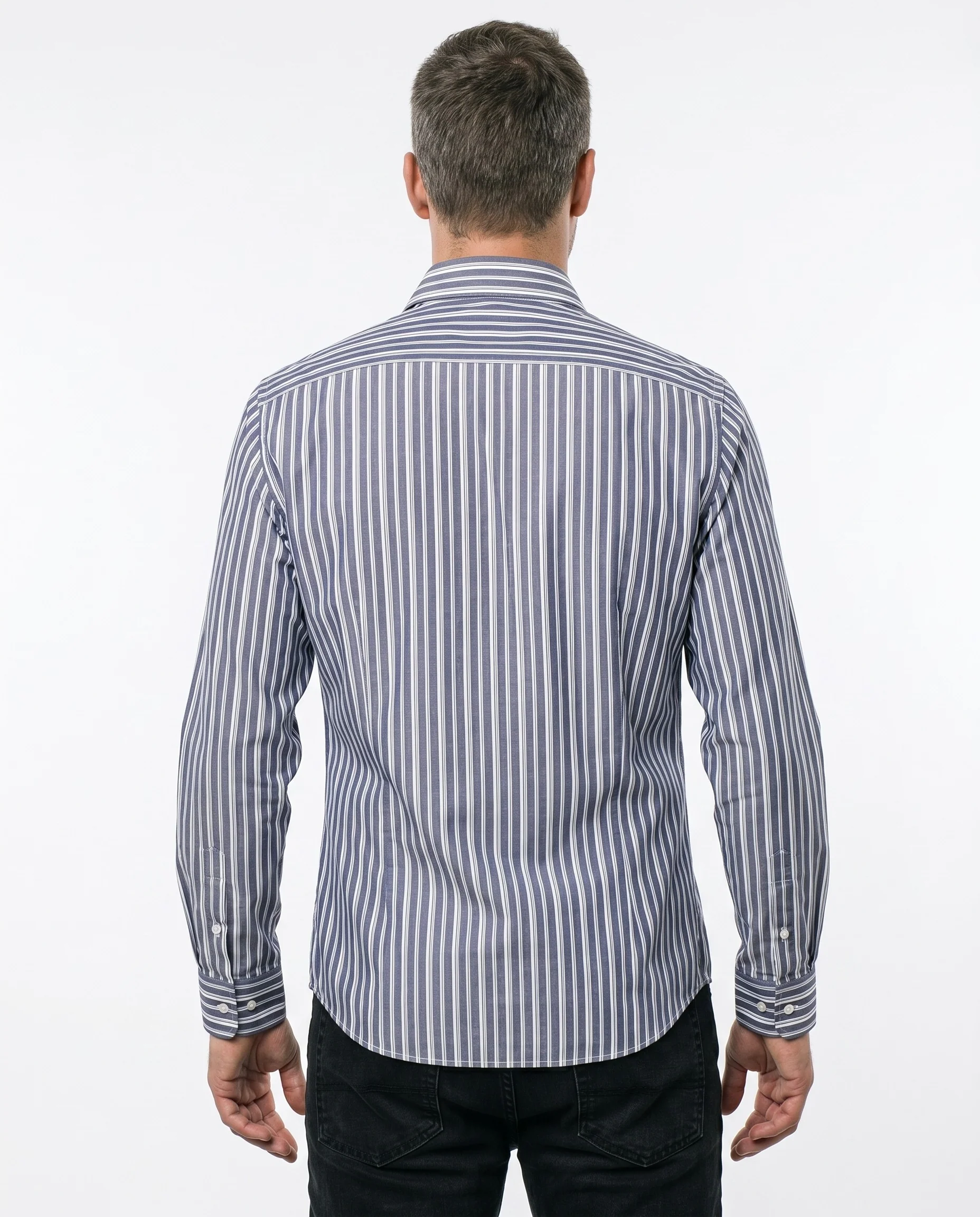 BRUNELLO CUCINELLI MEN'S STRIPED TAILORED SHIRT - Image 3