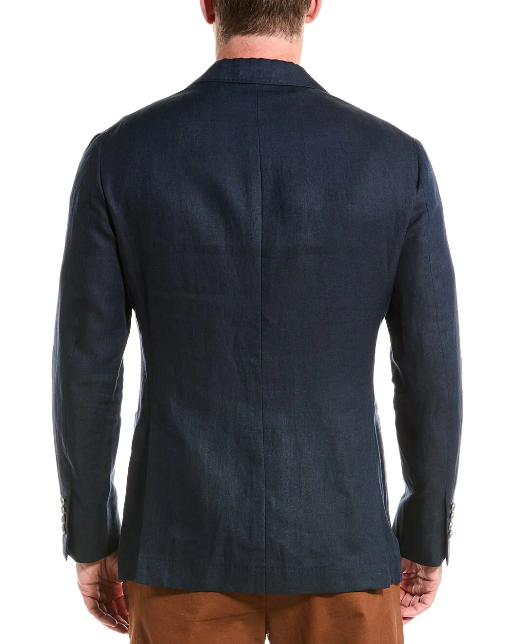 BRUNELLO CUCINELLI MEN'S NAVY DOUBLE-BREASTED BLAZER - Image 2