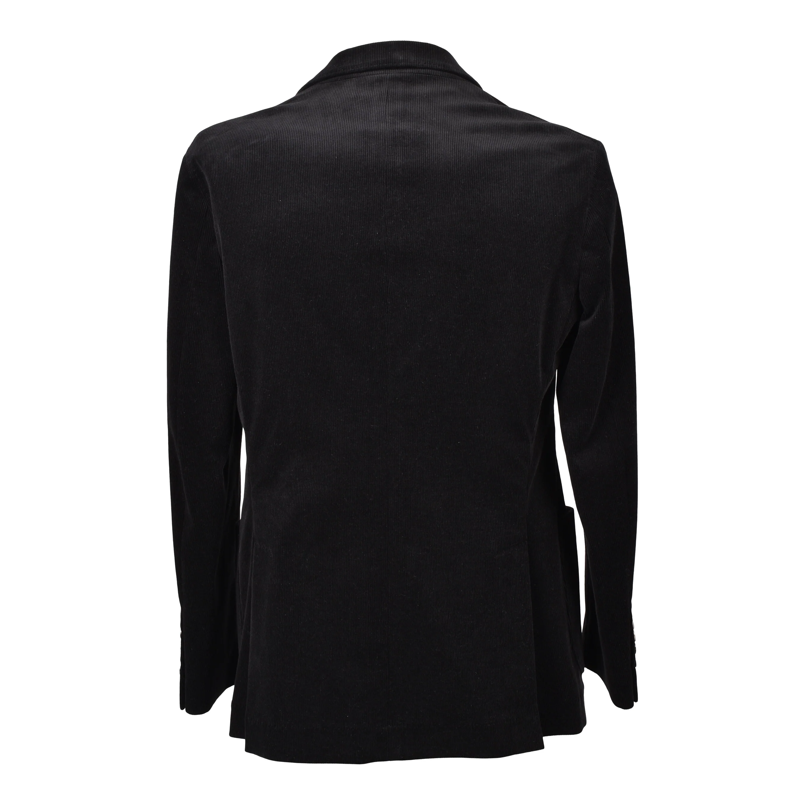 BRUNELLO CUCINELLI MEN'S JET BLACK CORDUROY DOUBLE-BREASTED SUIT - Image 2