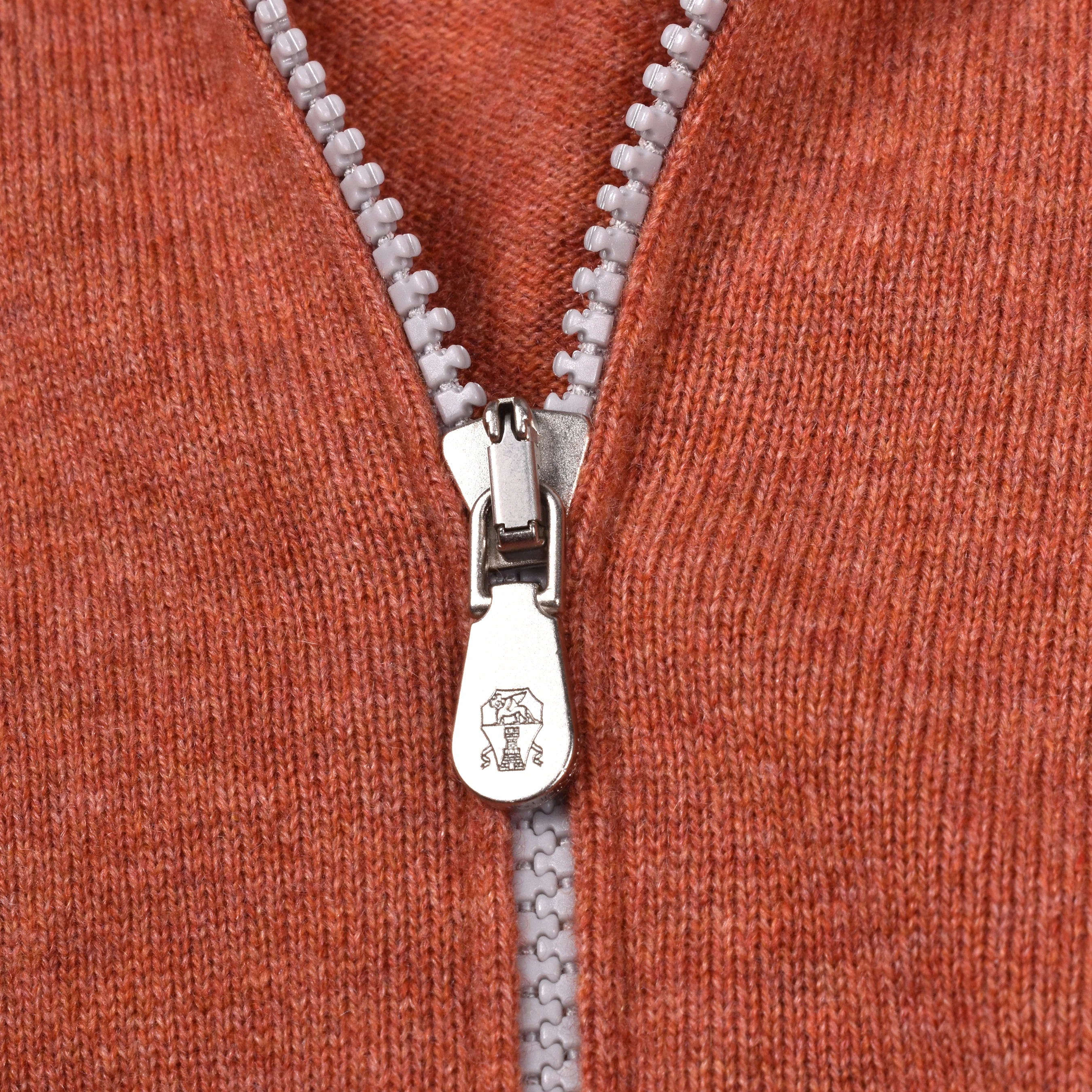 BRUNELLO CUCINELLI MEN'S LOBSTER CASHMERE ZIP-UP SWEATER - Image 4