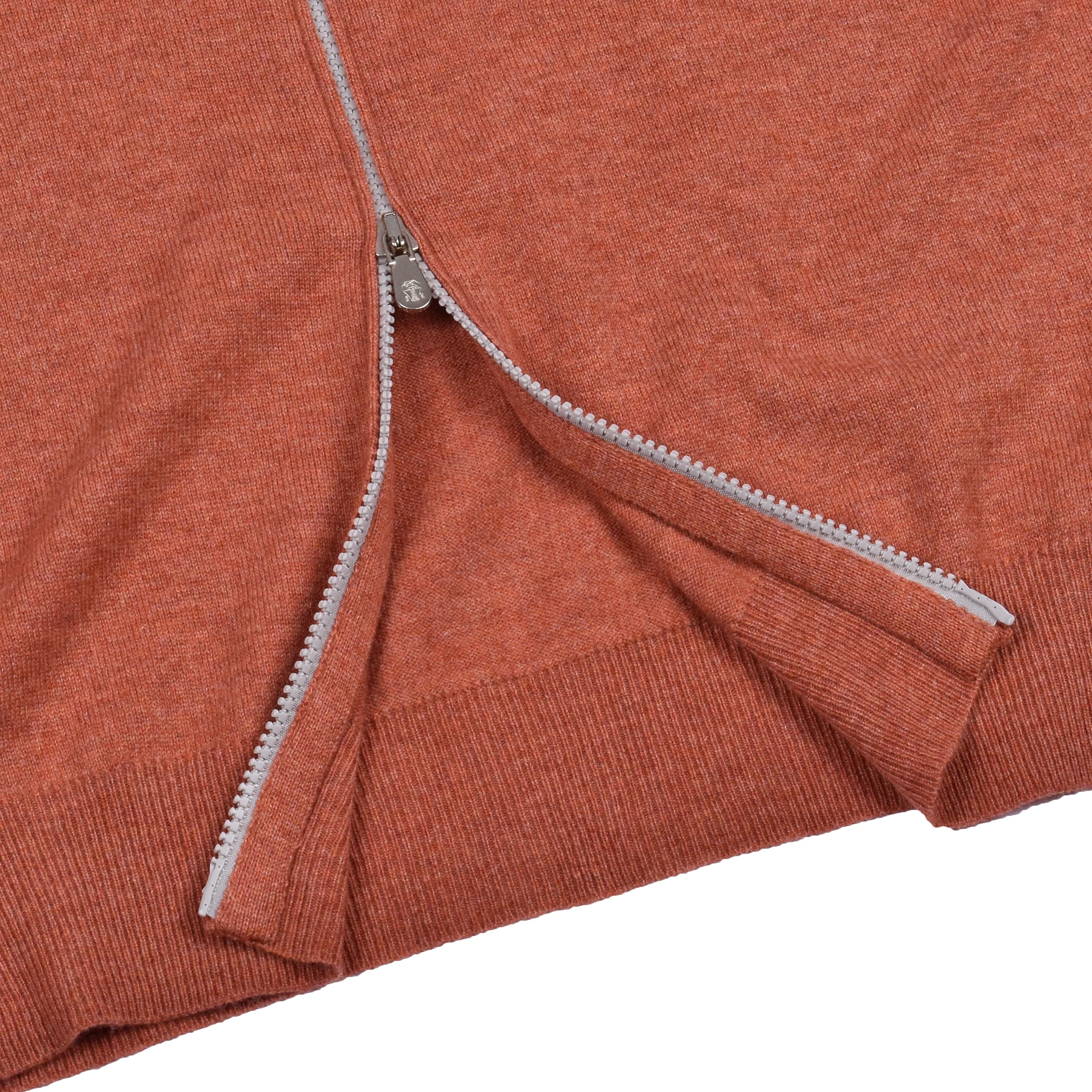 BRUNELLO CUCINELLI MEN'S LOBSTER CASHMERE ZIP-UP SWEATER - Image 6