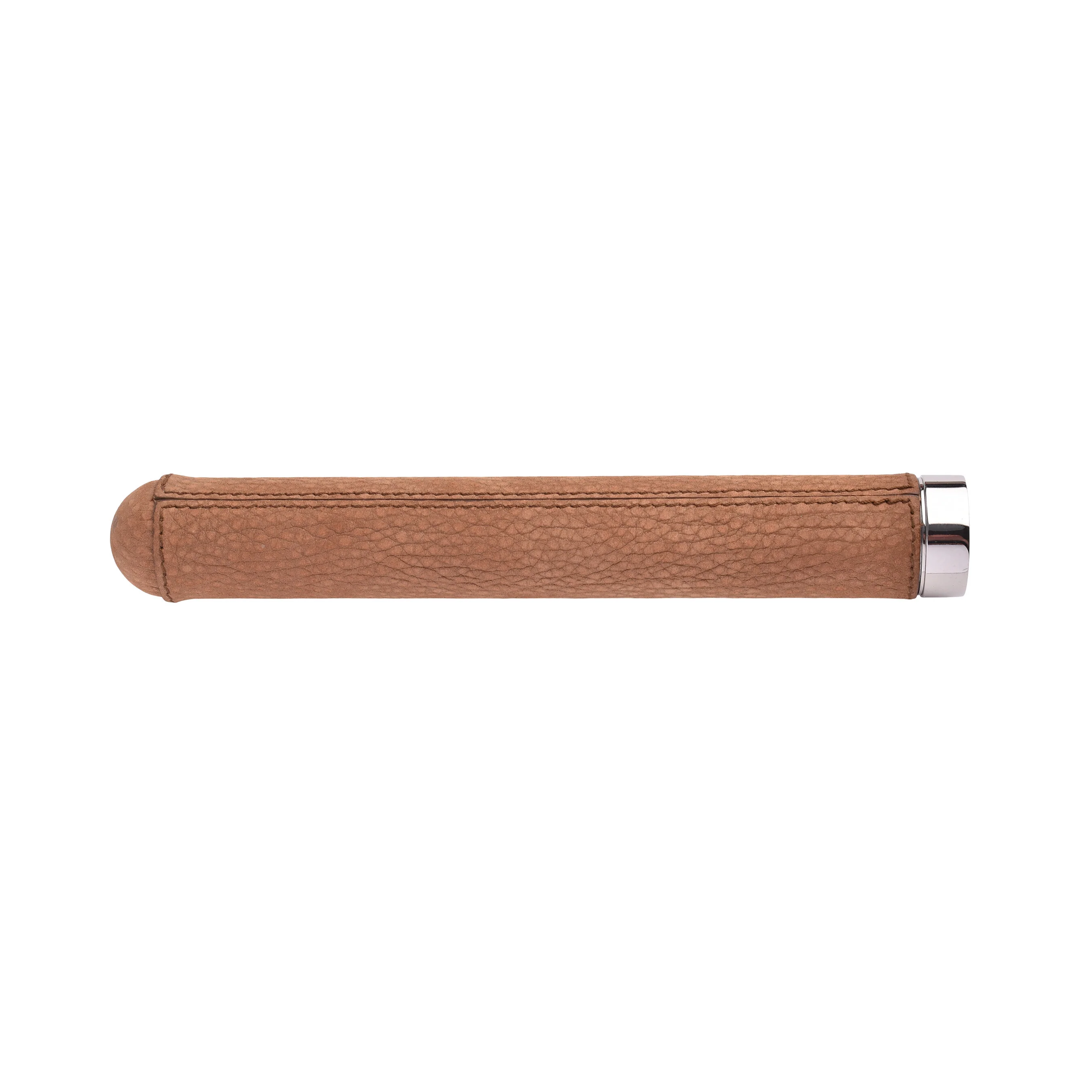 BRUNELLO CUCINELLI MEN'S TEXTURED LEATHER & STEEL SINGLE CIGAR HOLDER/CASE