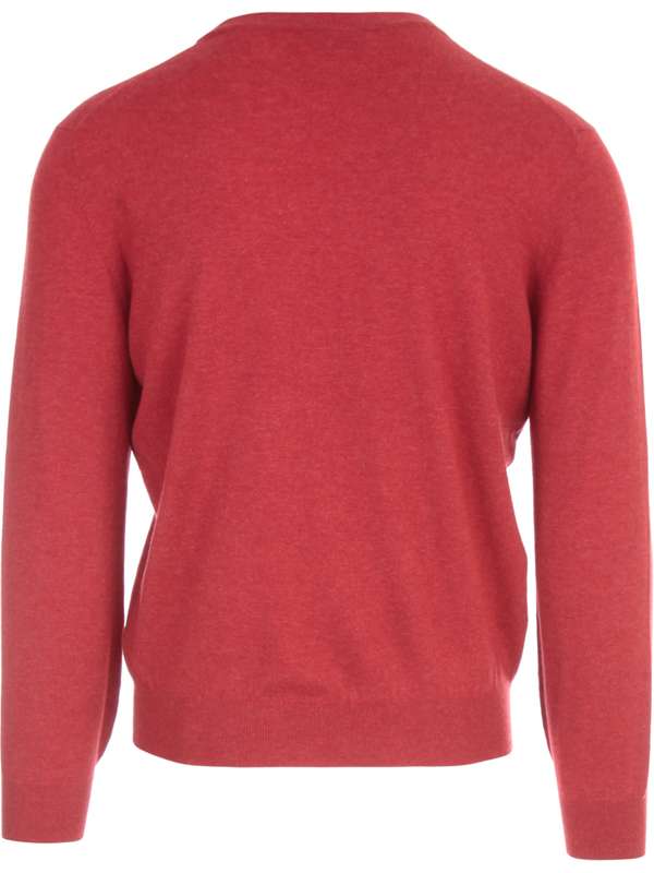 BRUNELLO CUCINELLI MEN'S TOMATO CASHMERE CREWNECK SWEATER - Image 2