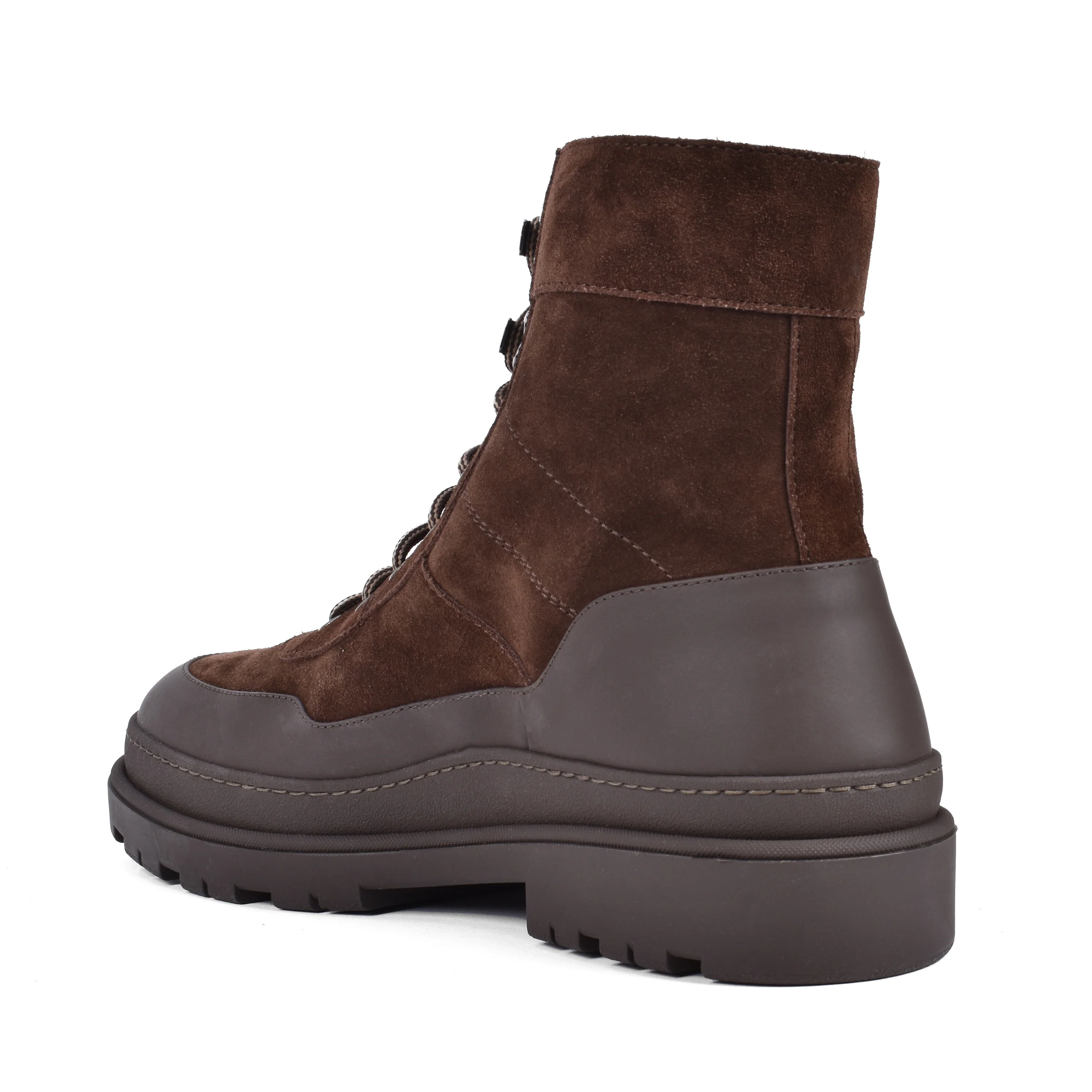 BRUNELLO CUCINELLI MEN'S TWO TONE 100% LEATHER LACE UP HIKING BOOTS - Image 4