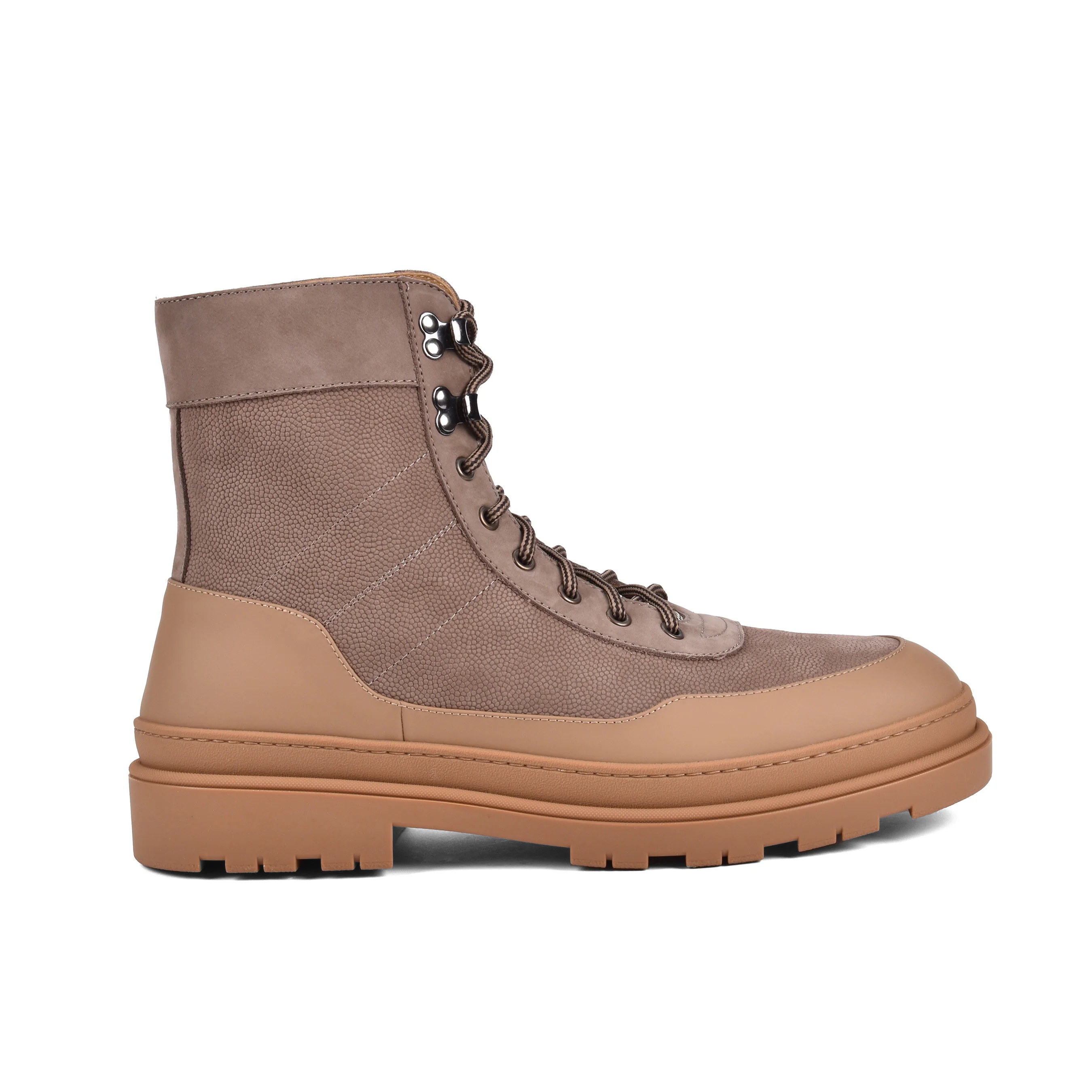 BRUNELLO CUCINELLI MEN'S TWO TONE 100% LEATHER WORK STYLE HIKING BOOTS NEW - Image 2