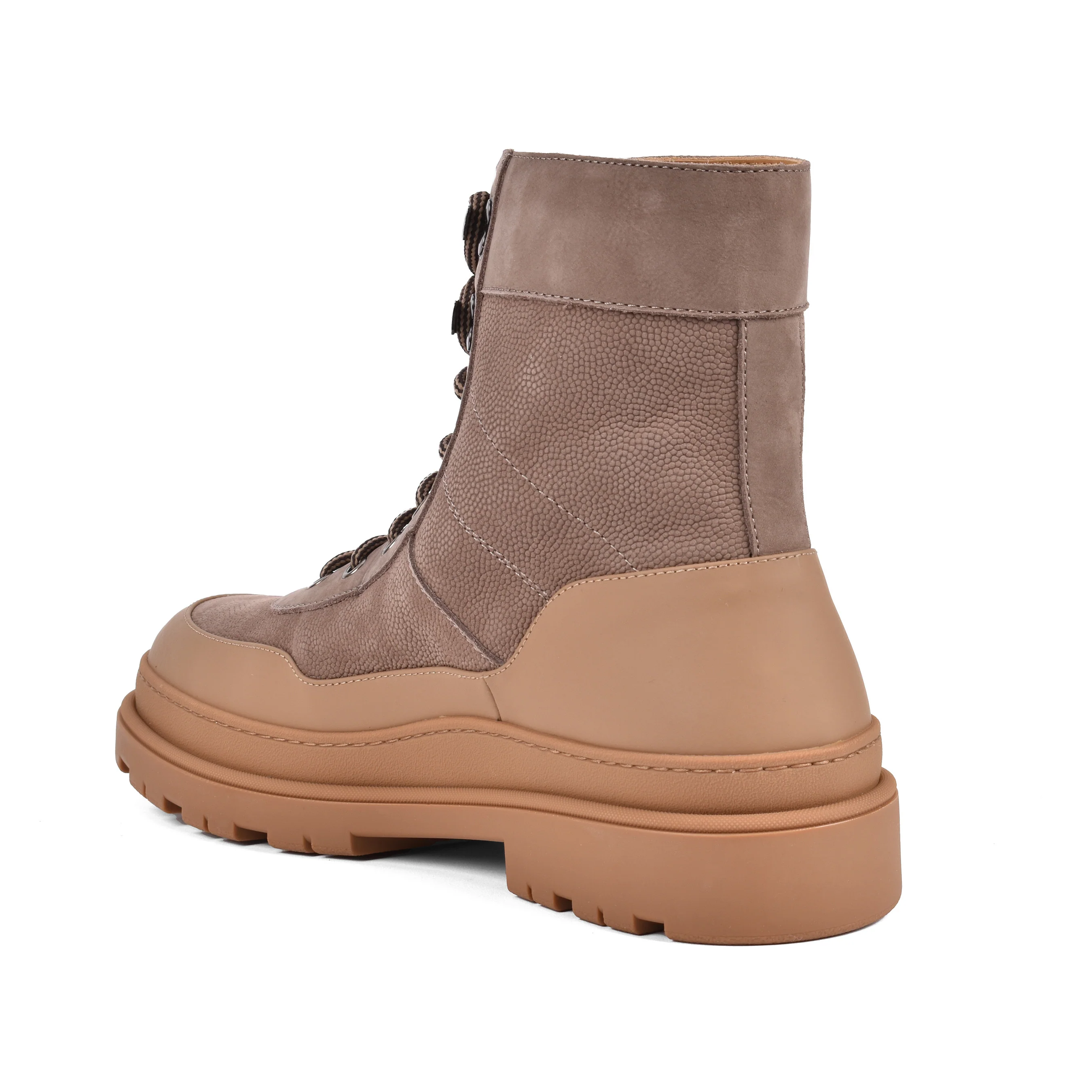 BRUNELLO CUCINELLI MEN'S TWO TONE 100% LEATHER WORK STYLE HIKING BOOTS NEW - Image 4