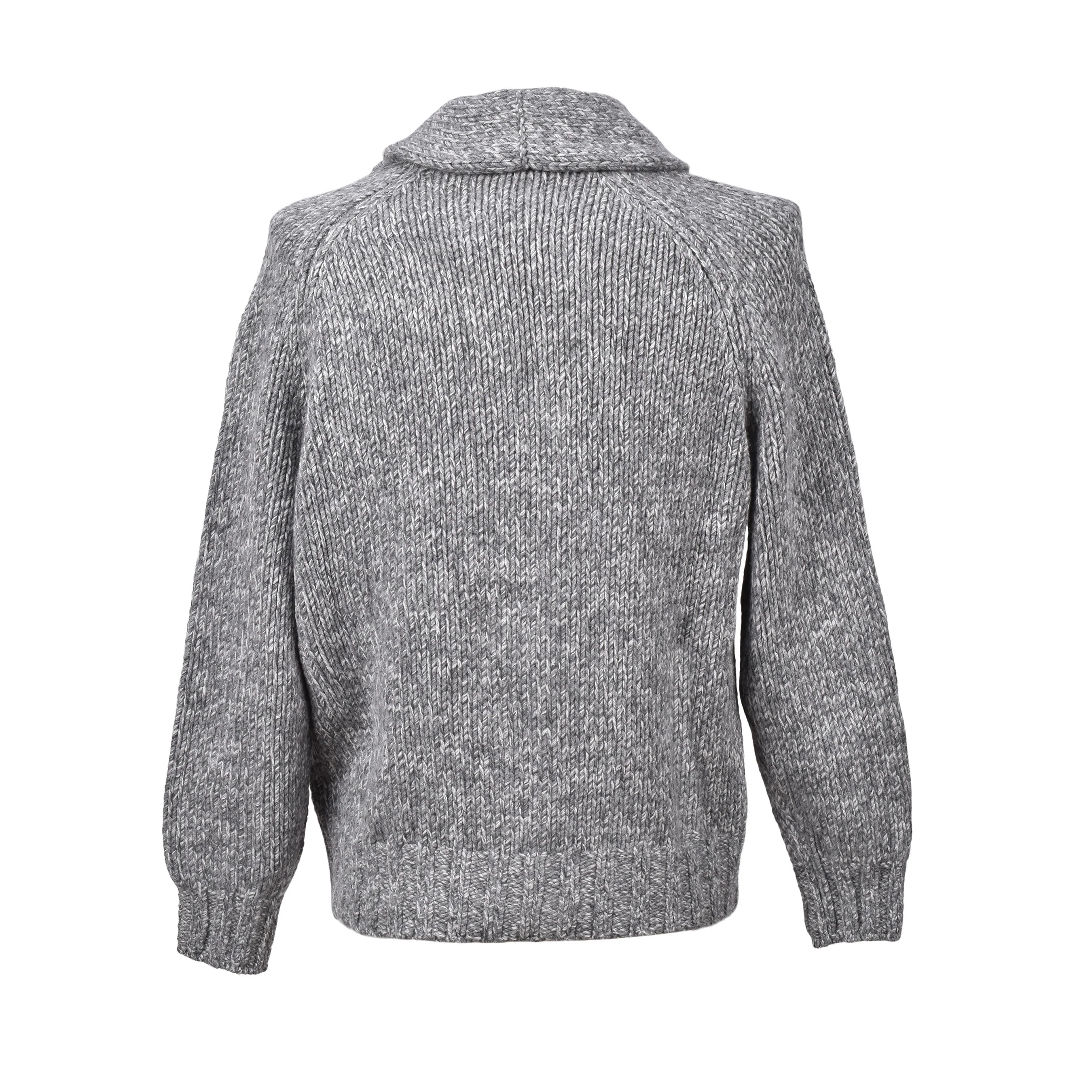BRUNELLO CUCINELLI MEN'S GRAY CASHMERE BLEND KNIT CARDIGAN - Image 2