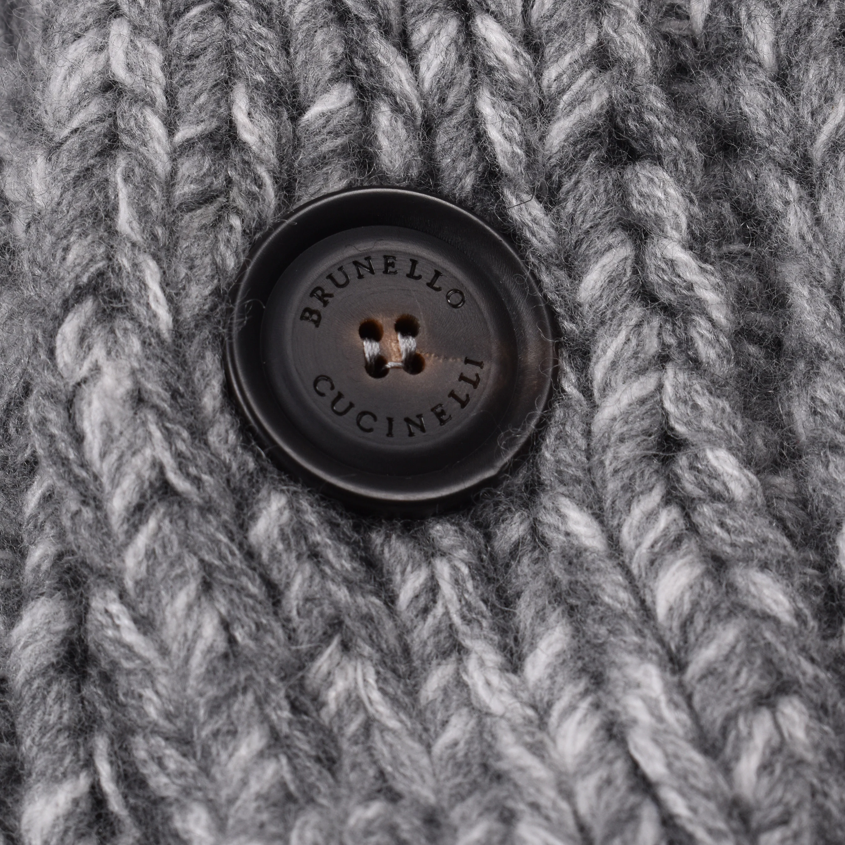 BRUNELLO CUCINELLI MEN'S GRAY CASHMERE BLEND KNIT CARDIGAN - Image 6
