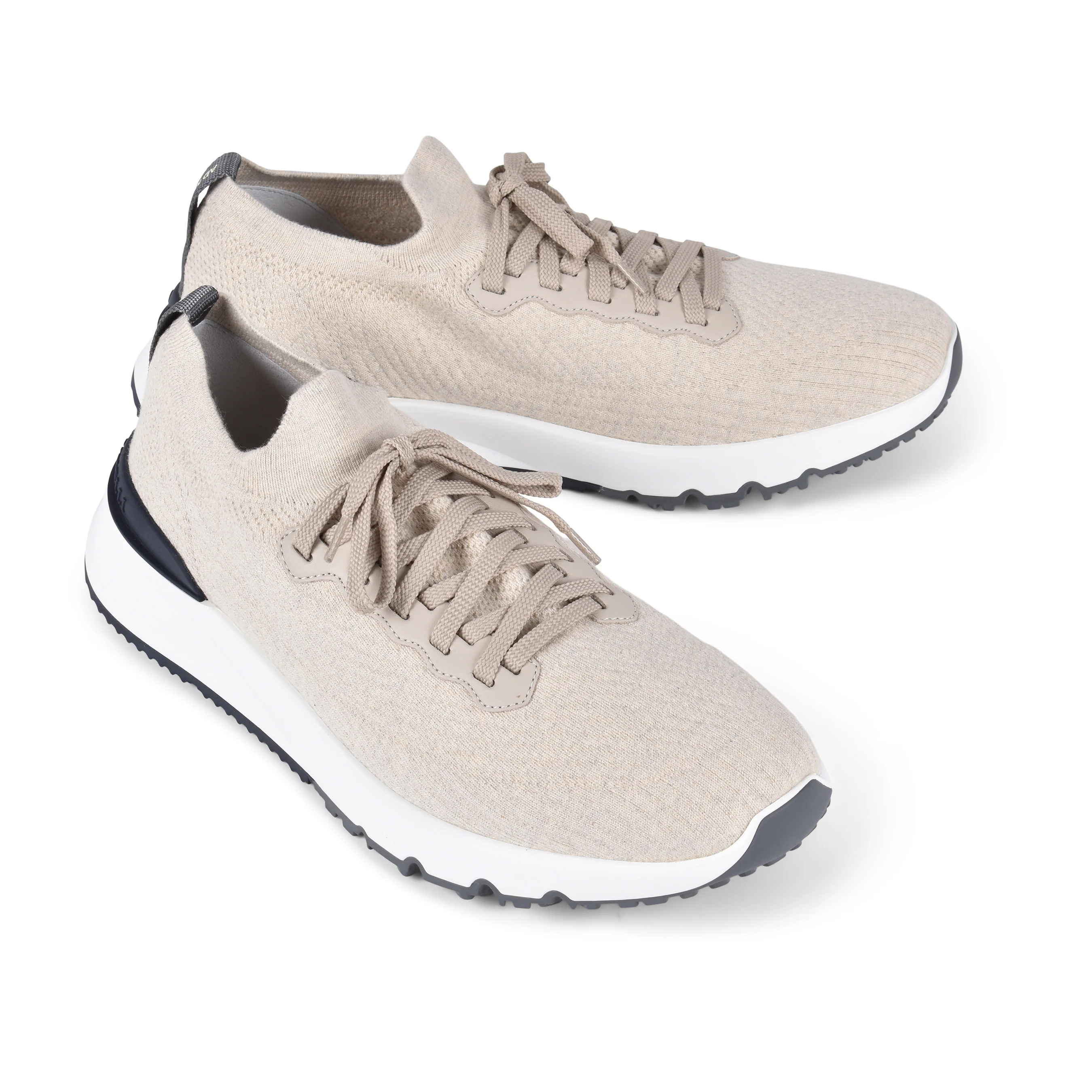 BRUNELLO CUCINELLI MEN'S TWO TONE KNIT RUNNER FASHION SNEAKER NEW