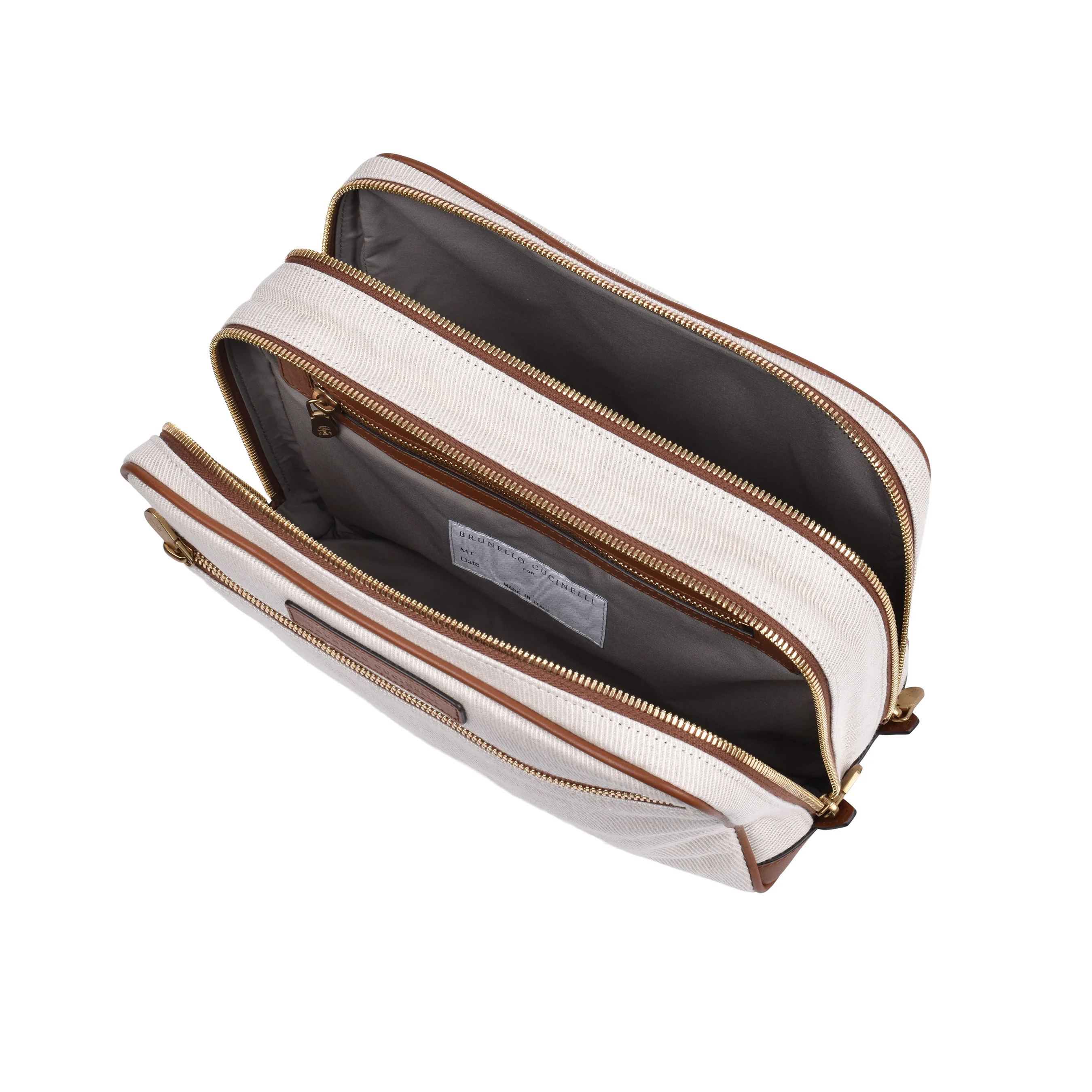 BRUNELLO CUCINELLI MEN'S TWO TONE PERSONAL CARE/ TRAVEL CASE NEW - Image 4