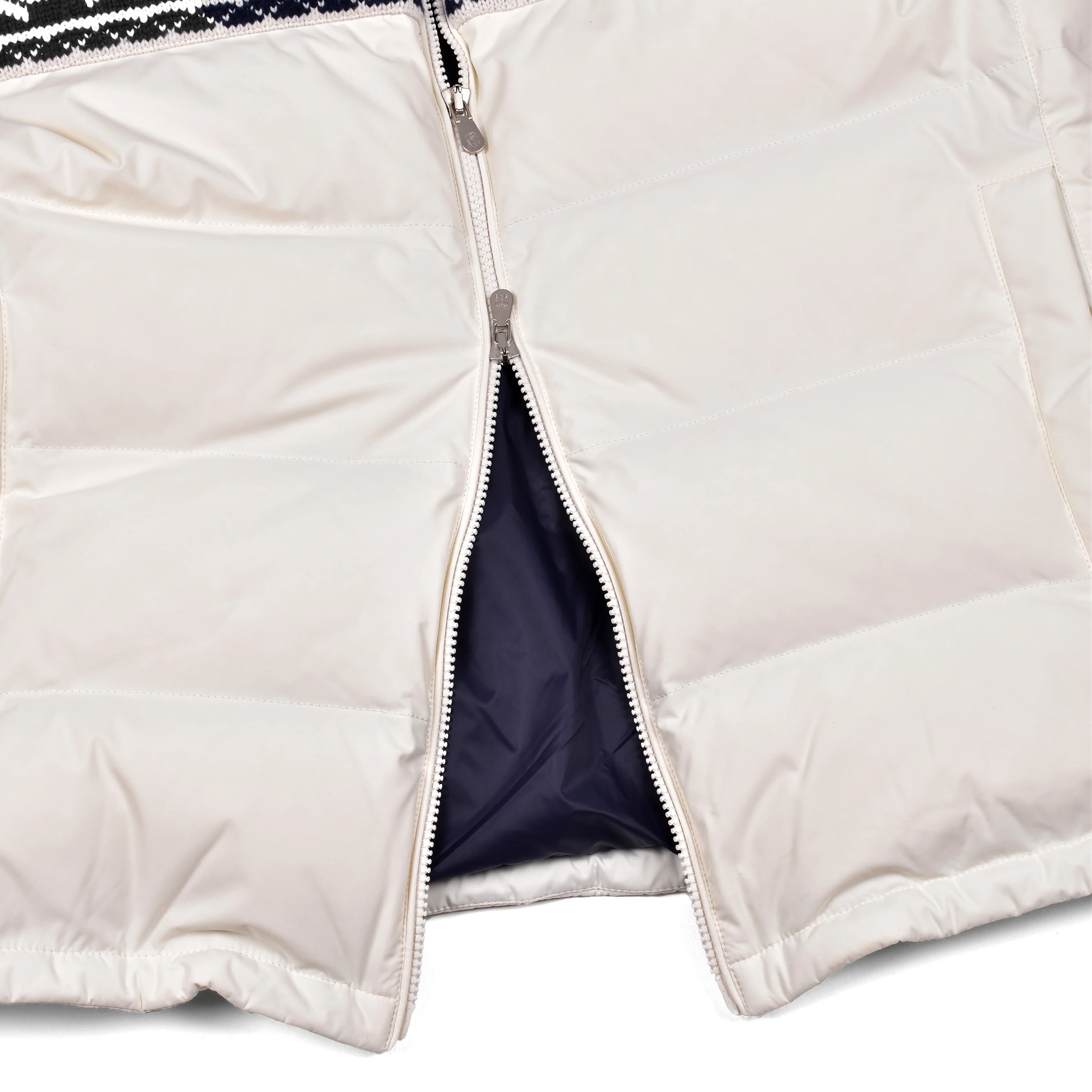 BRUNELLO CUCINELLI MEN'S TWO TONE POLY~WOOL BLEND QUILTED PUFFER VEST - Image 5