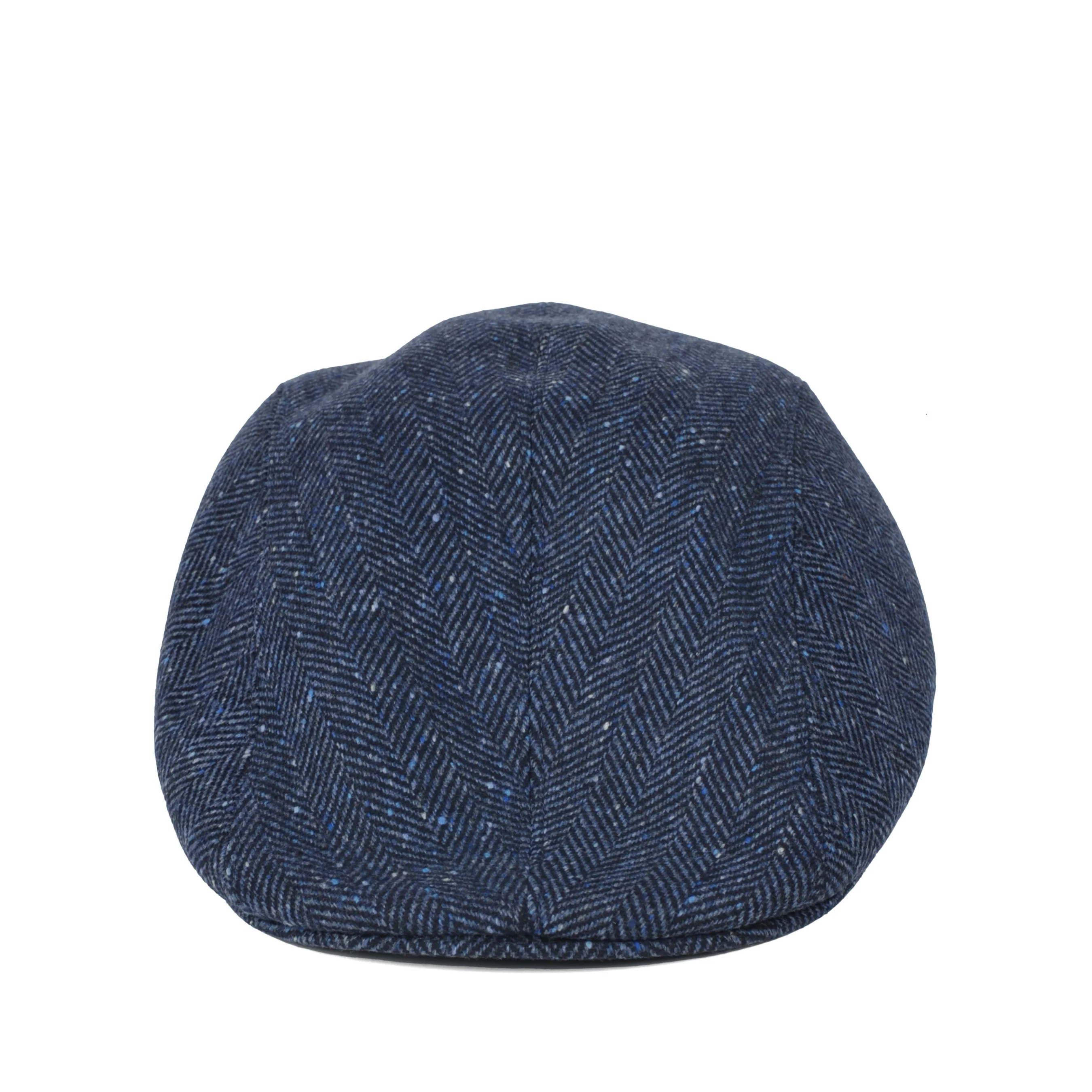 BRUNELLO CUCINELLI MEN'S VIRGIN WOOL & CASHMERE HOUNDS TOOTH PATTERN FLAT HAT