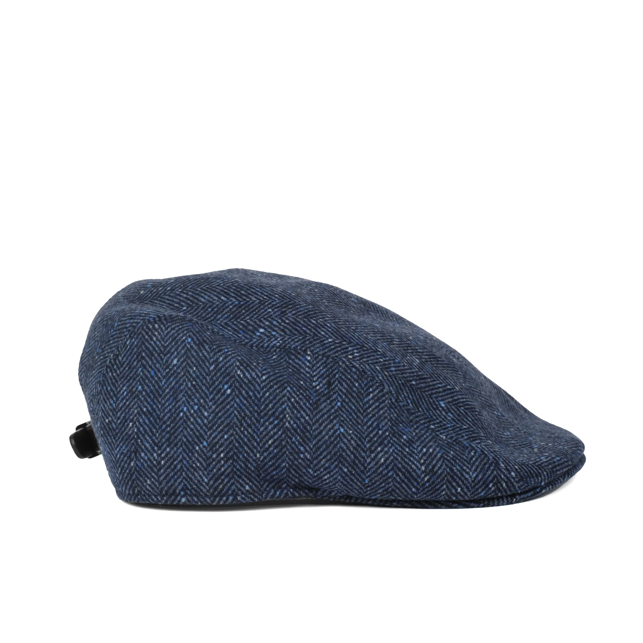 BRUNELLO CUCINELLI MEN'S VIRGIN WOOL & CASHMERE HOUNDS TOOTH PATTERN FLAT HAT - Image 2