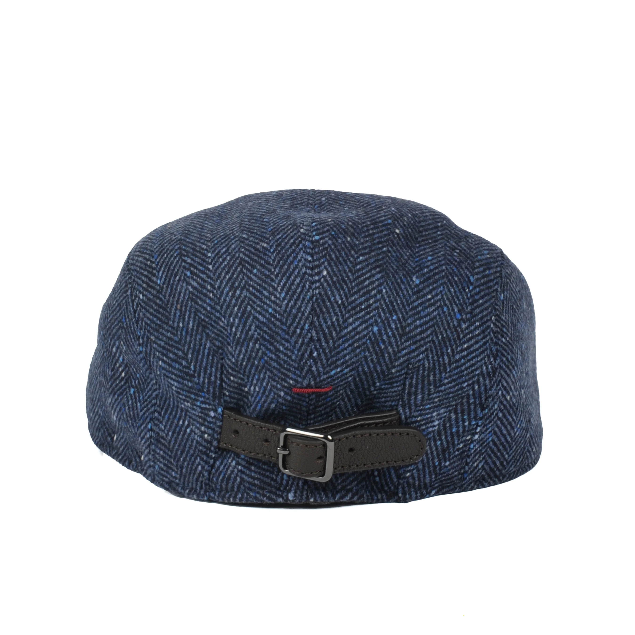 BRUNELLO CUCINELLI MEN'S VIRGIN WOOL & CASHMERE HOUNDS TOOTH PATTERN FLAT HAT - Image 3