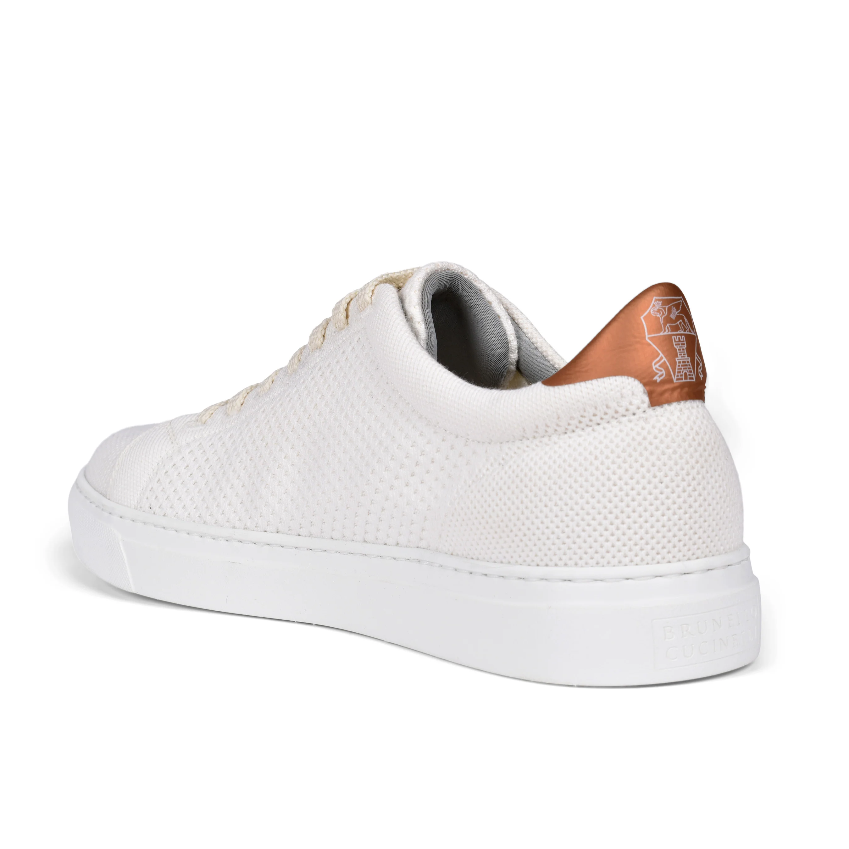 BRUNELLO CUCINELLI MEN'S WHITE LOW TOP CASUAL KNIT FASHION SNEAKERS SHOES NEW - Image 3